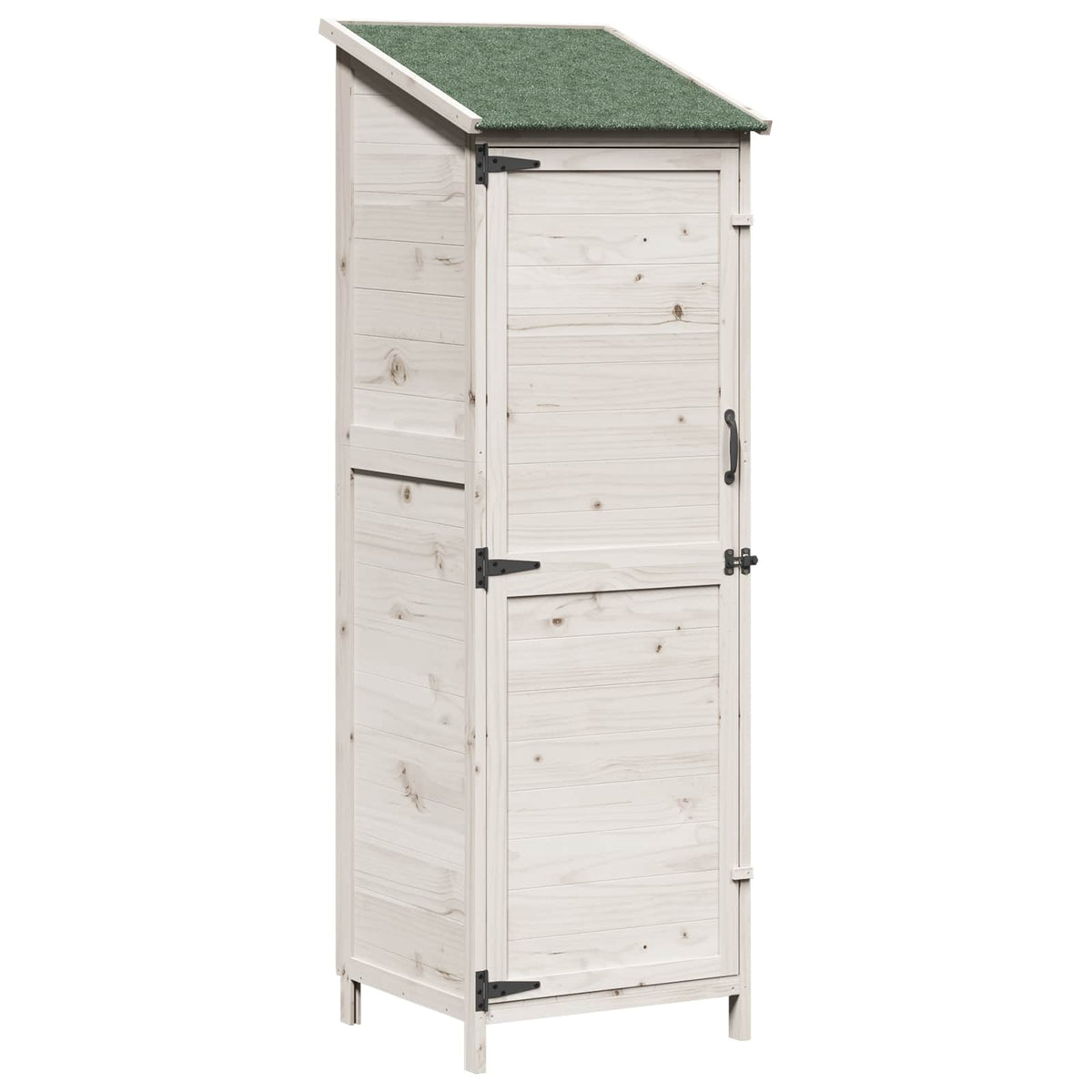 Trädgårdshus med tak Vit 59,5 x 56 x 176,5 cm Massivt Furu