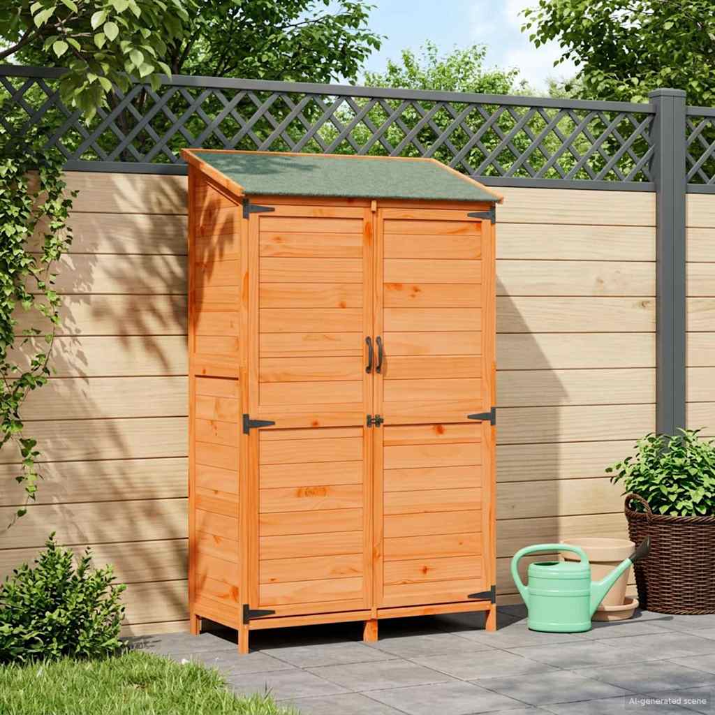 Trädgårdshus med tak Brun 106,5 x 56 x 176 cm Massivt Furu