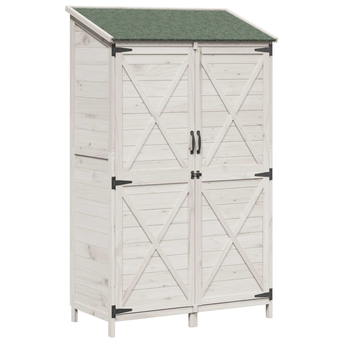 Trädgårdshus Vit 106 x 56 x 176,5 cm Massivt Furu