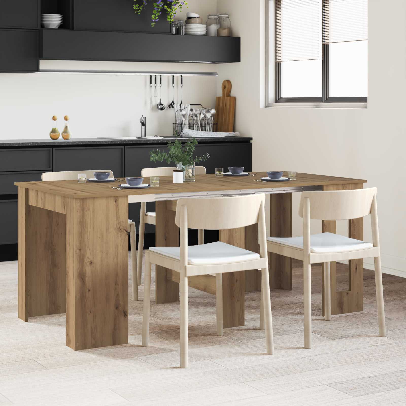 Matbord Artisan-ek 180 x 85 x 75 cm Konstruerat trä