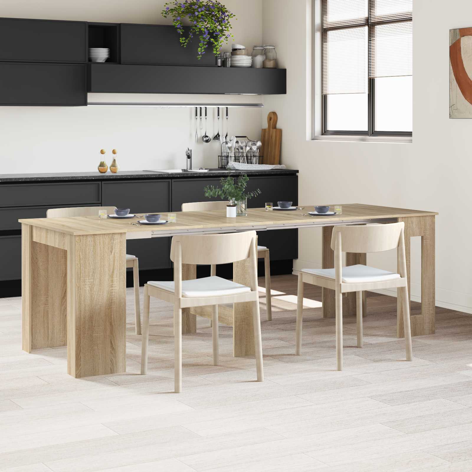 Matbord 240 x 85 x 75 cm Konstruerat trä Sonoma-ek Rektangulär