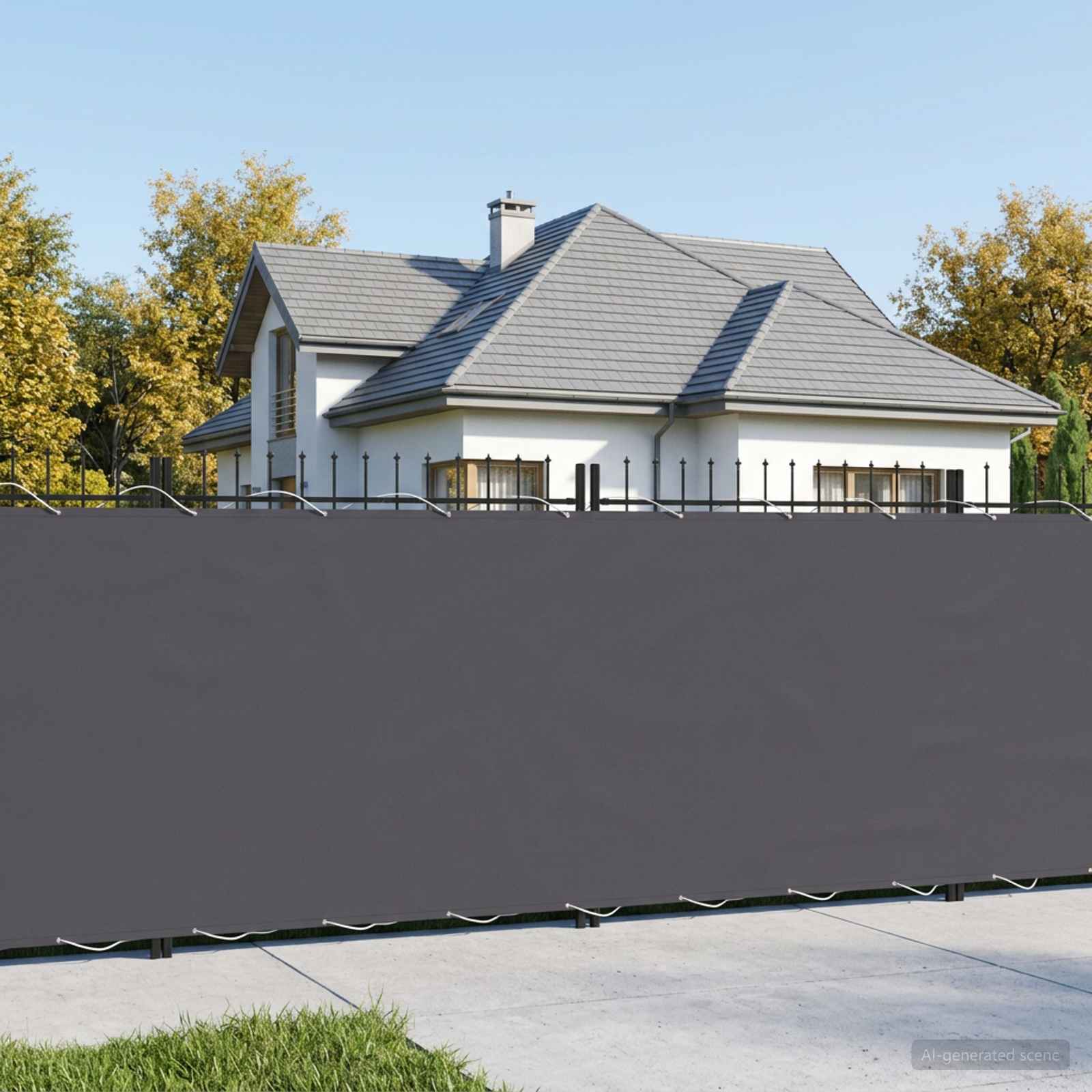 Balkongskärm 150 x 600 cm Tyg med PU-beläggning Antracit
