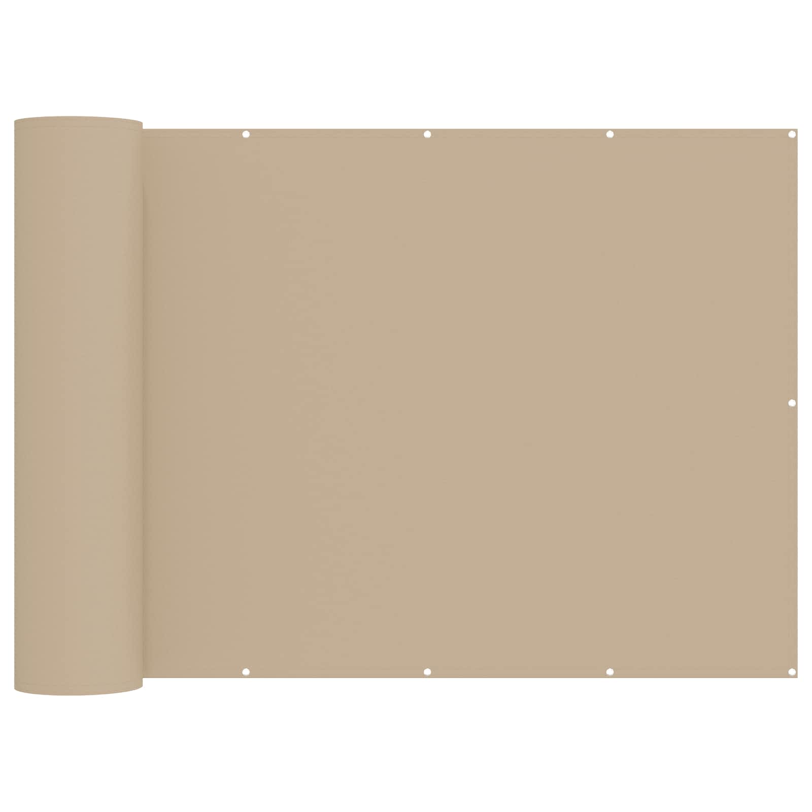 Balkongskärm 200 x 800 cm Tyg med PU-beläggning Beige