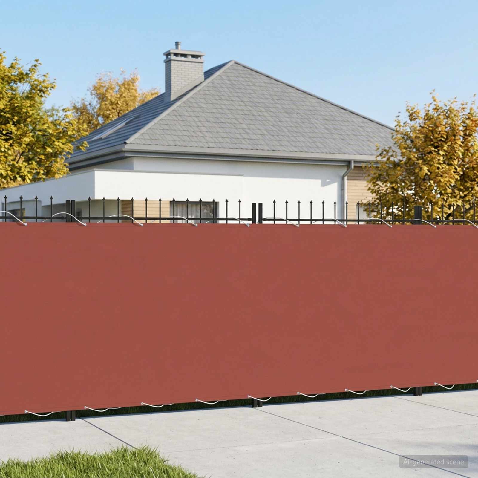 Balkongskärm 200 x 500 cm Tyg med PU-beläggning Terracotta
