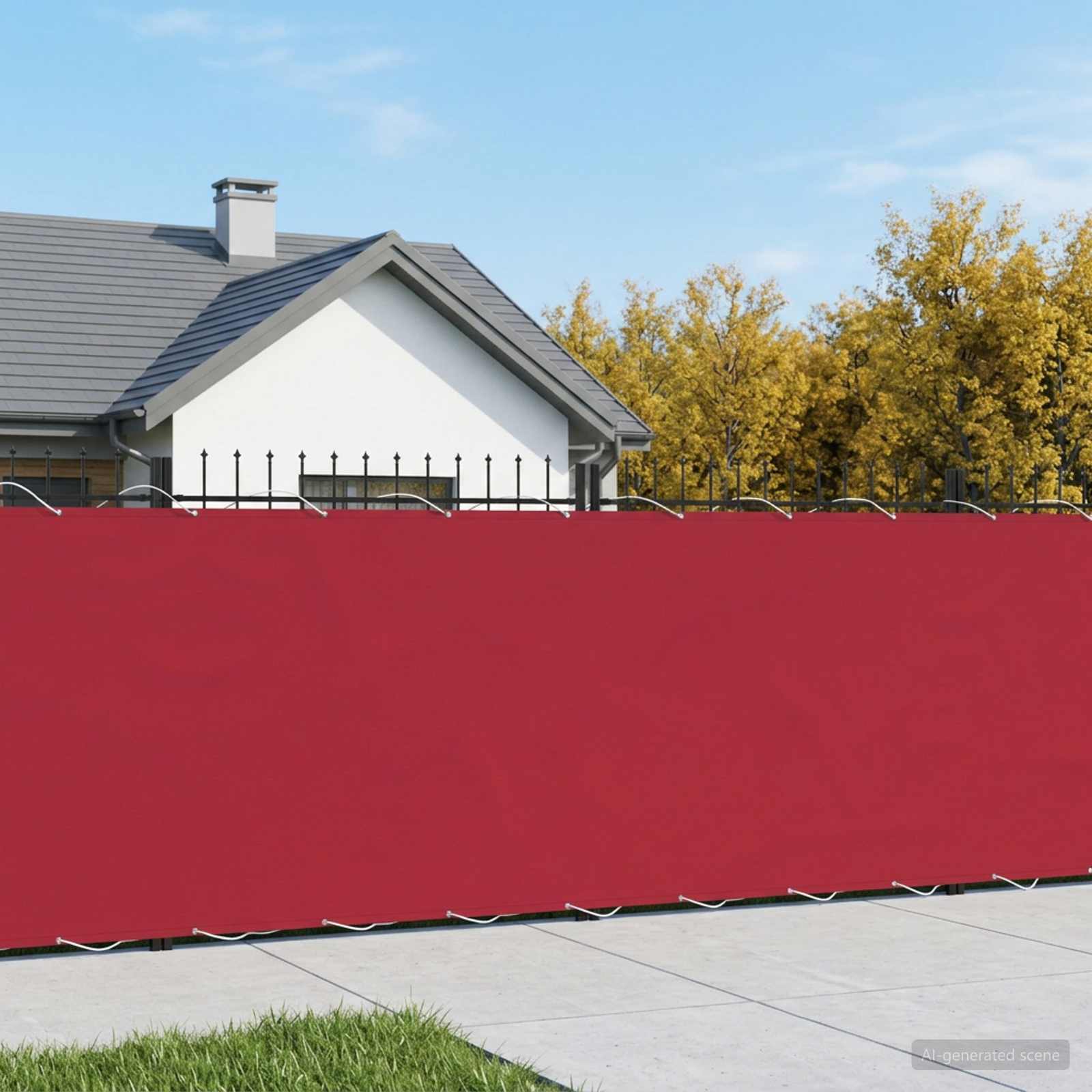 Balkongskärm 180 x 400 cm Tyg med PU-beläggning Röd