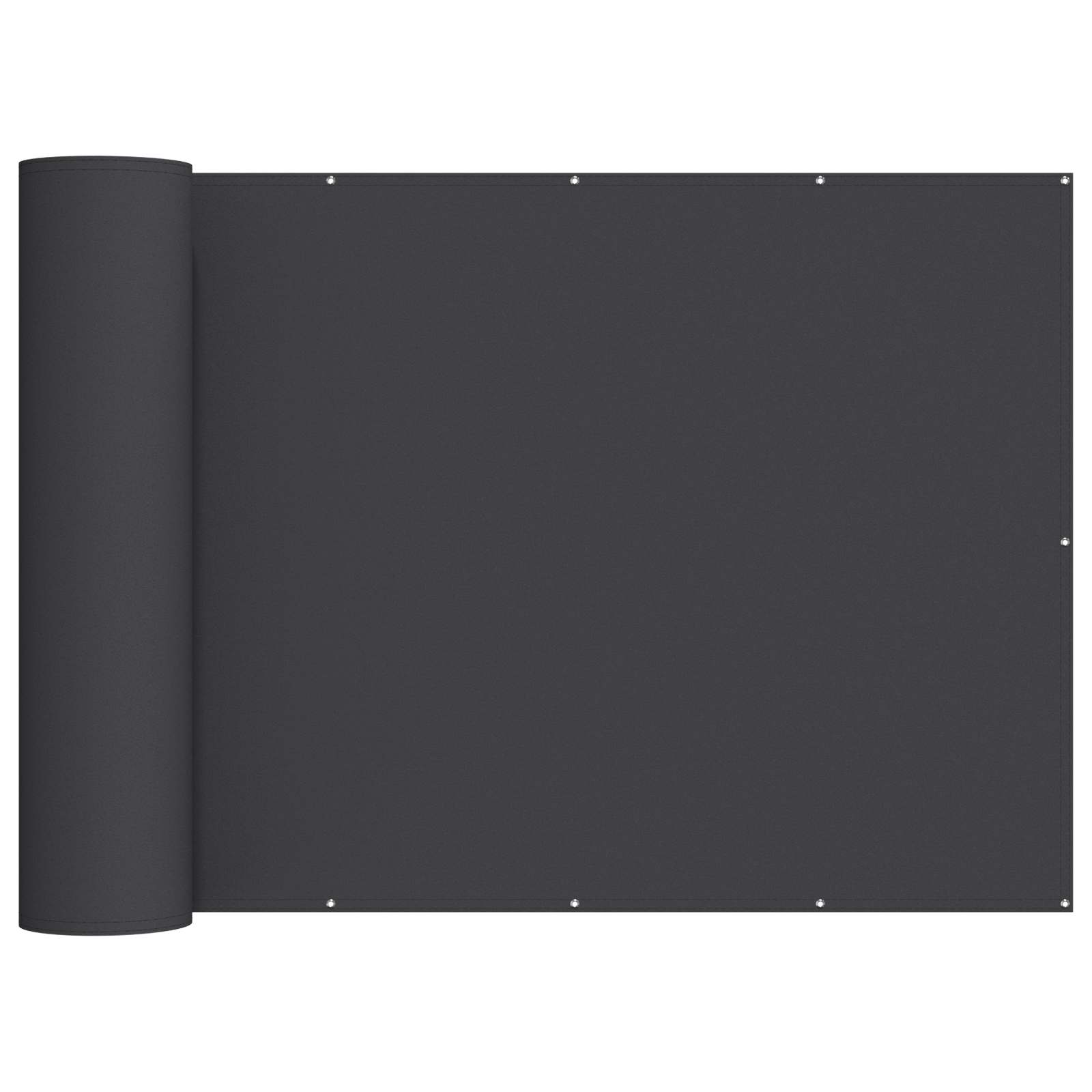 Balkongskärm 200 x 700 cm Tyg med PU-beläggning Svart