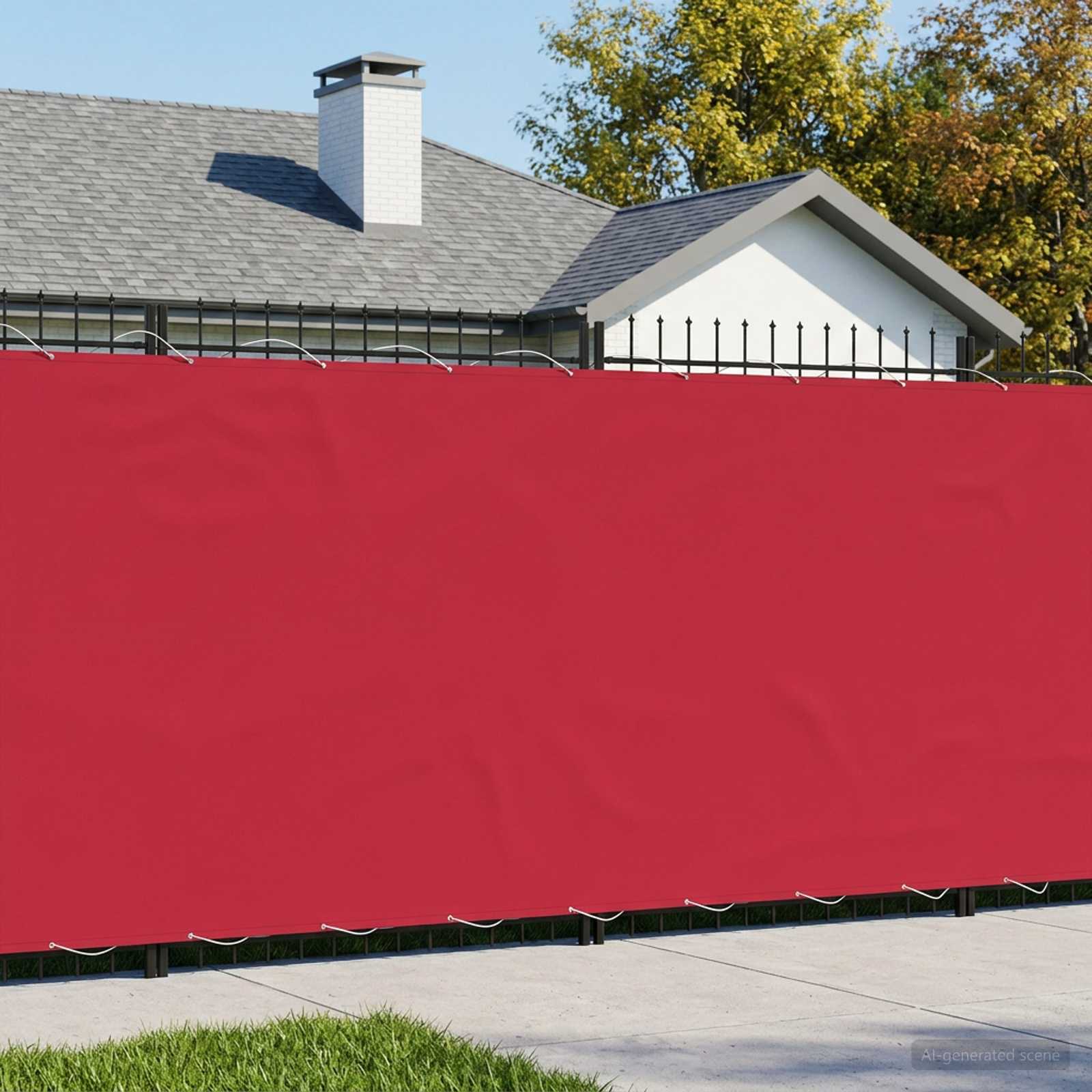 Balkongskärm 180 x 1000 cm Tyg med PU-beläggning Vinröd