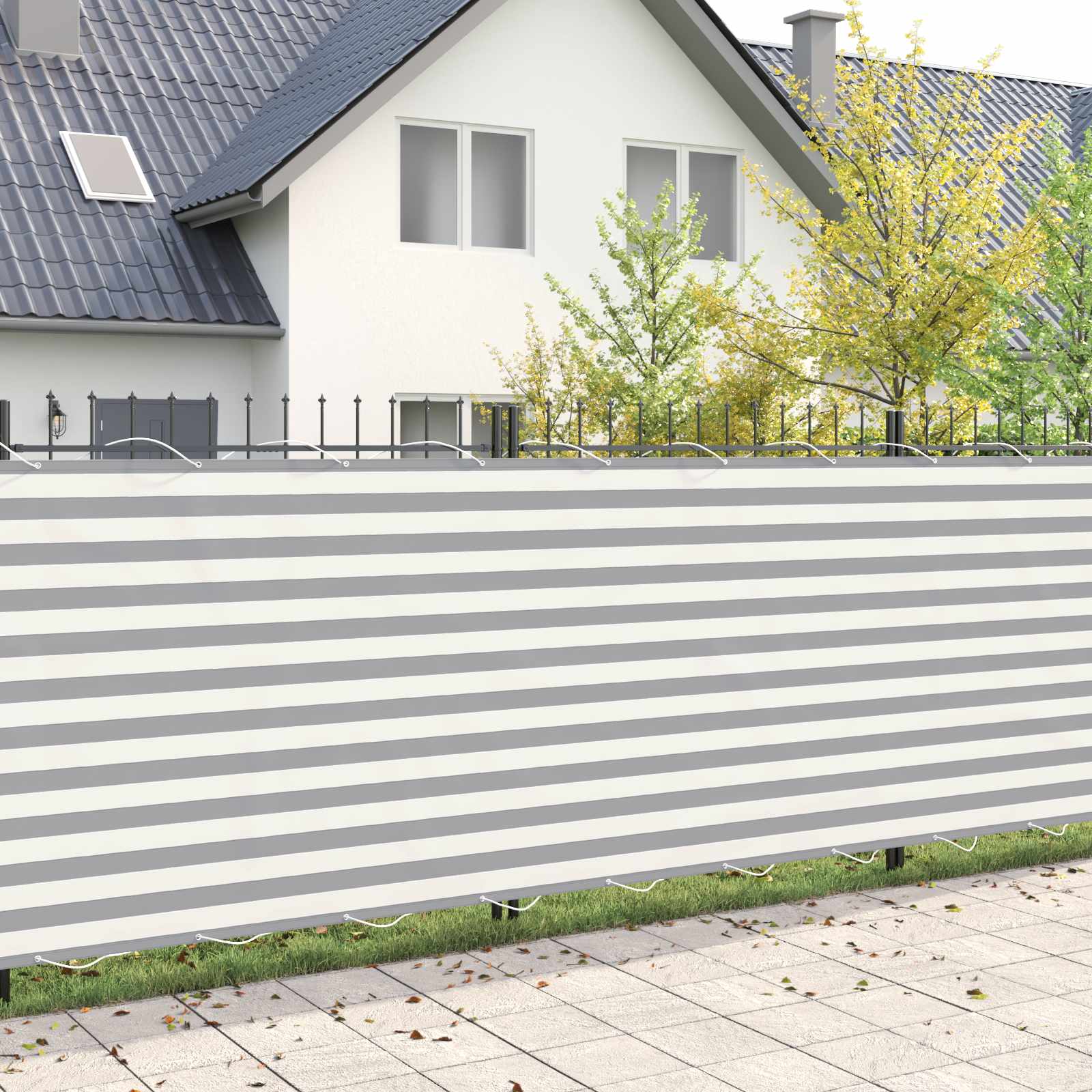 Balkongskärm 200 x 800 cm Tyg med PU-beläggning