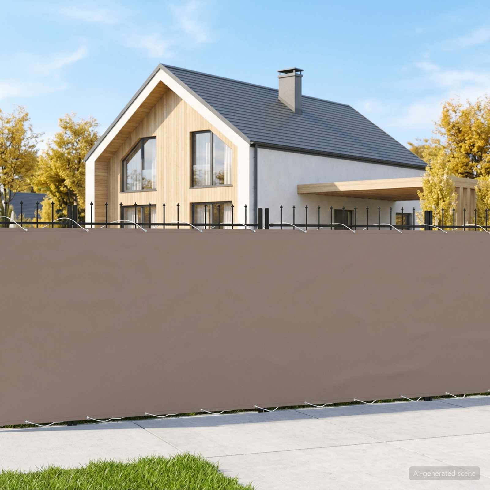 Balkongskärm 1,2 x 25 m Tyg med PU-beläggning Taupe