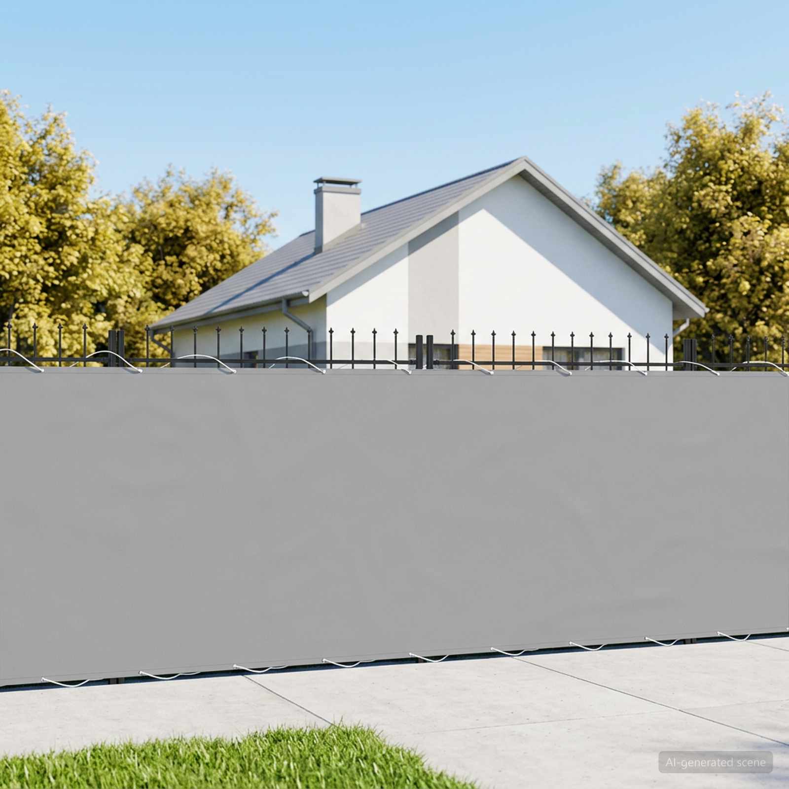 Balkongskärm 1,5 x 25 m Tyg med PU-beläggning Ljusgrå