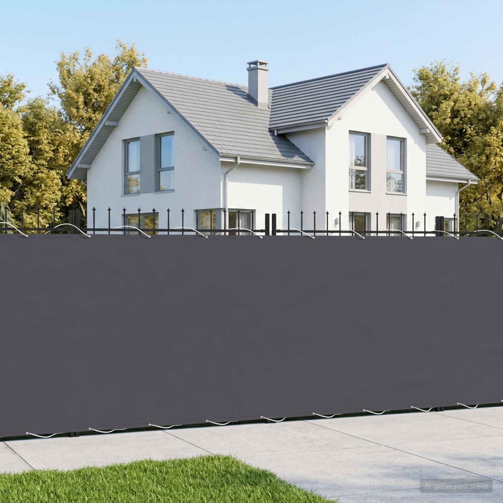 Balkongskärm 1,5 x 25 m Tyg med PU-beläggning Antracit