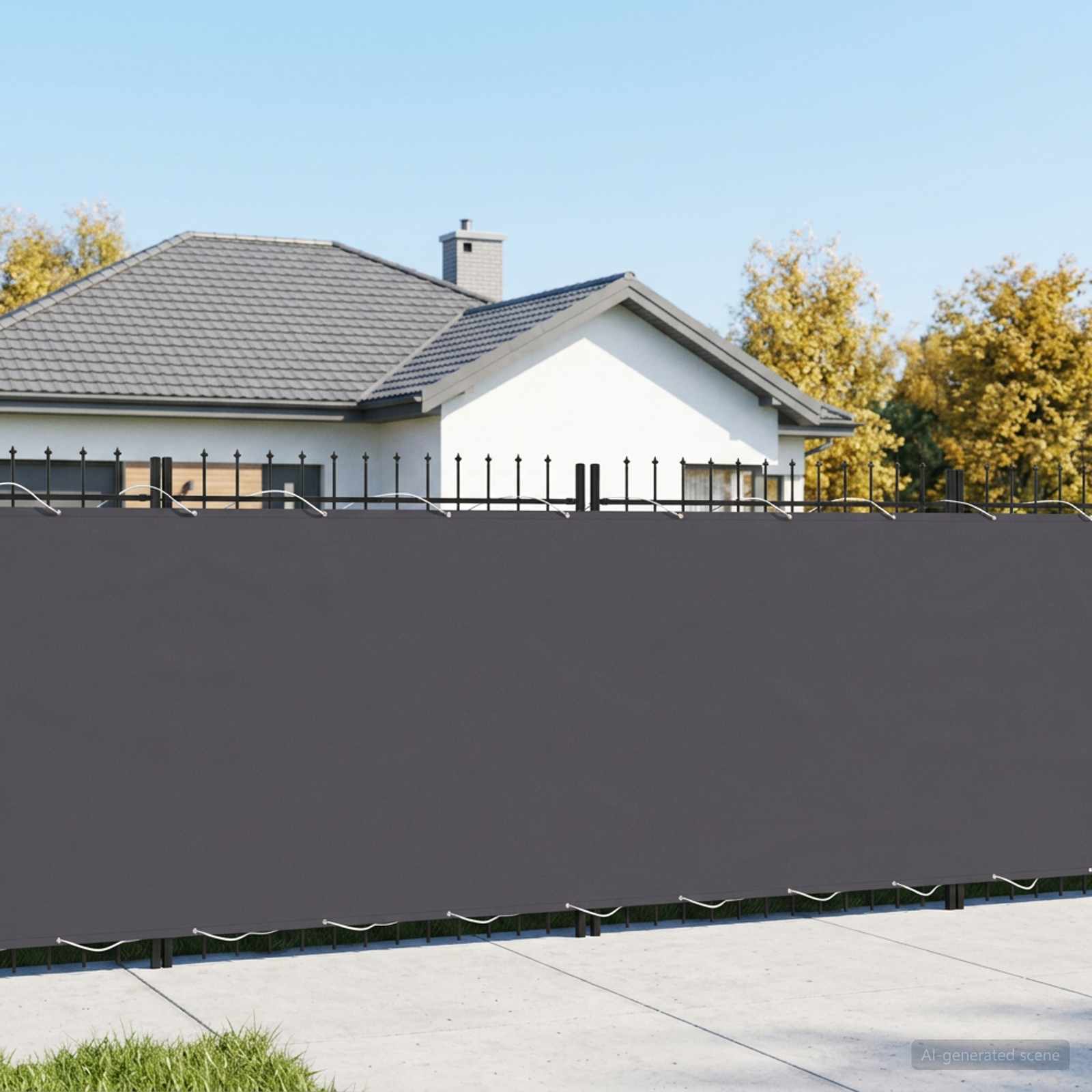 Balkongskärm 1,8 x 25 m Tyg med PU-beläggning Antracit