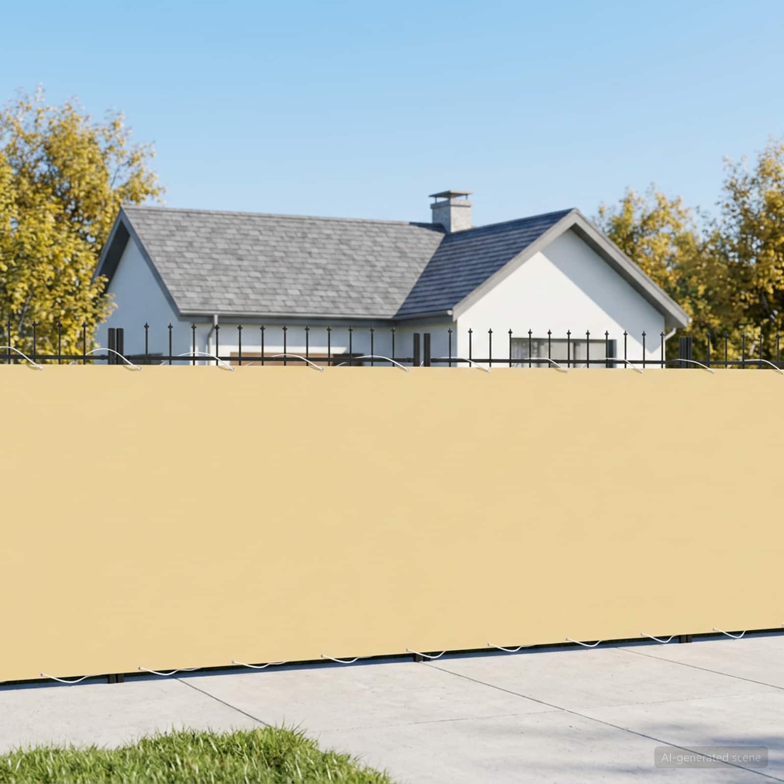Balkongskärm 1,8 x 25 m Tyg med PU-beläggning Beige