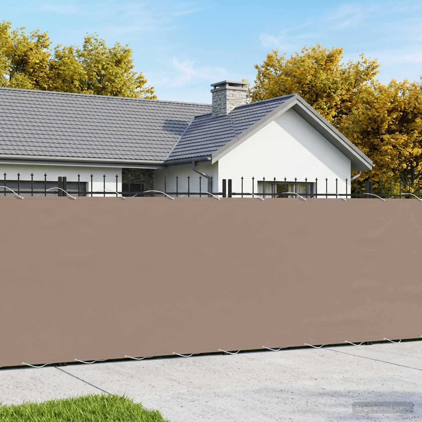 Balkongskärm 1,8 x 25 m Tyg med PU-beläggning Taupe