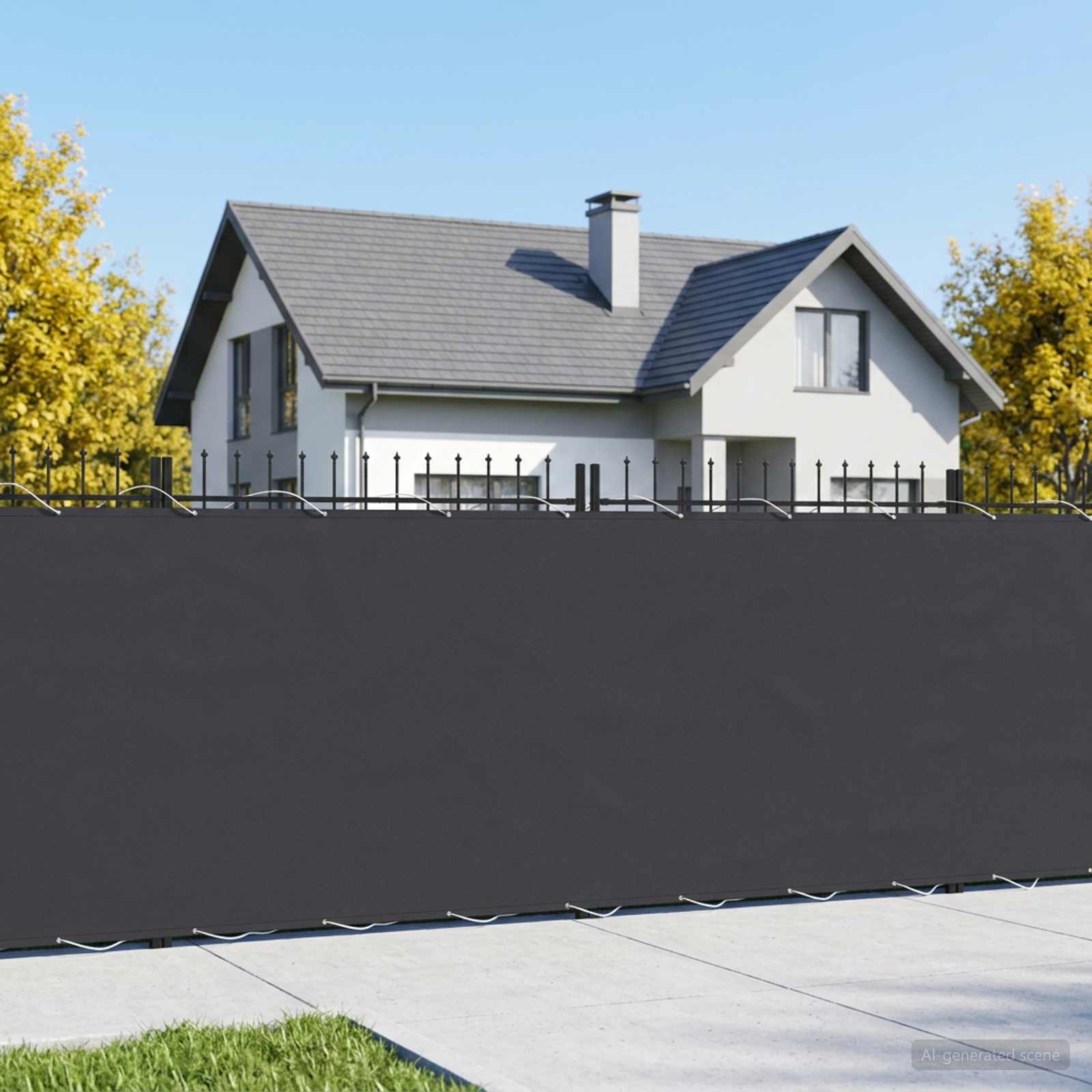 Balkongskärm 1,8 x 25 m Tyg med PU-beläggning Svart