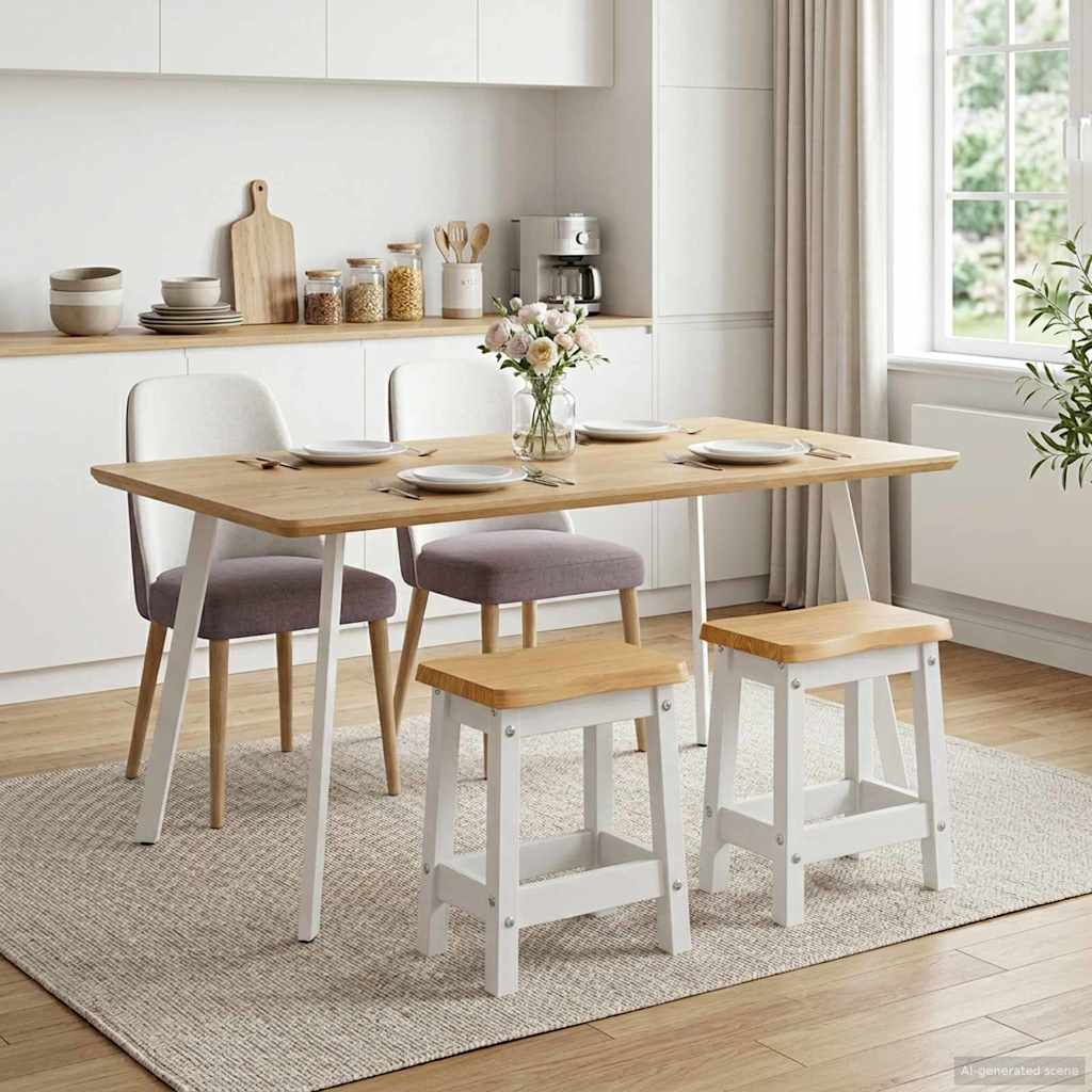 Barpall EKAI 2 st Vit 40 x 29 x 45,5 cm Massiv furu