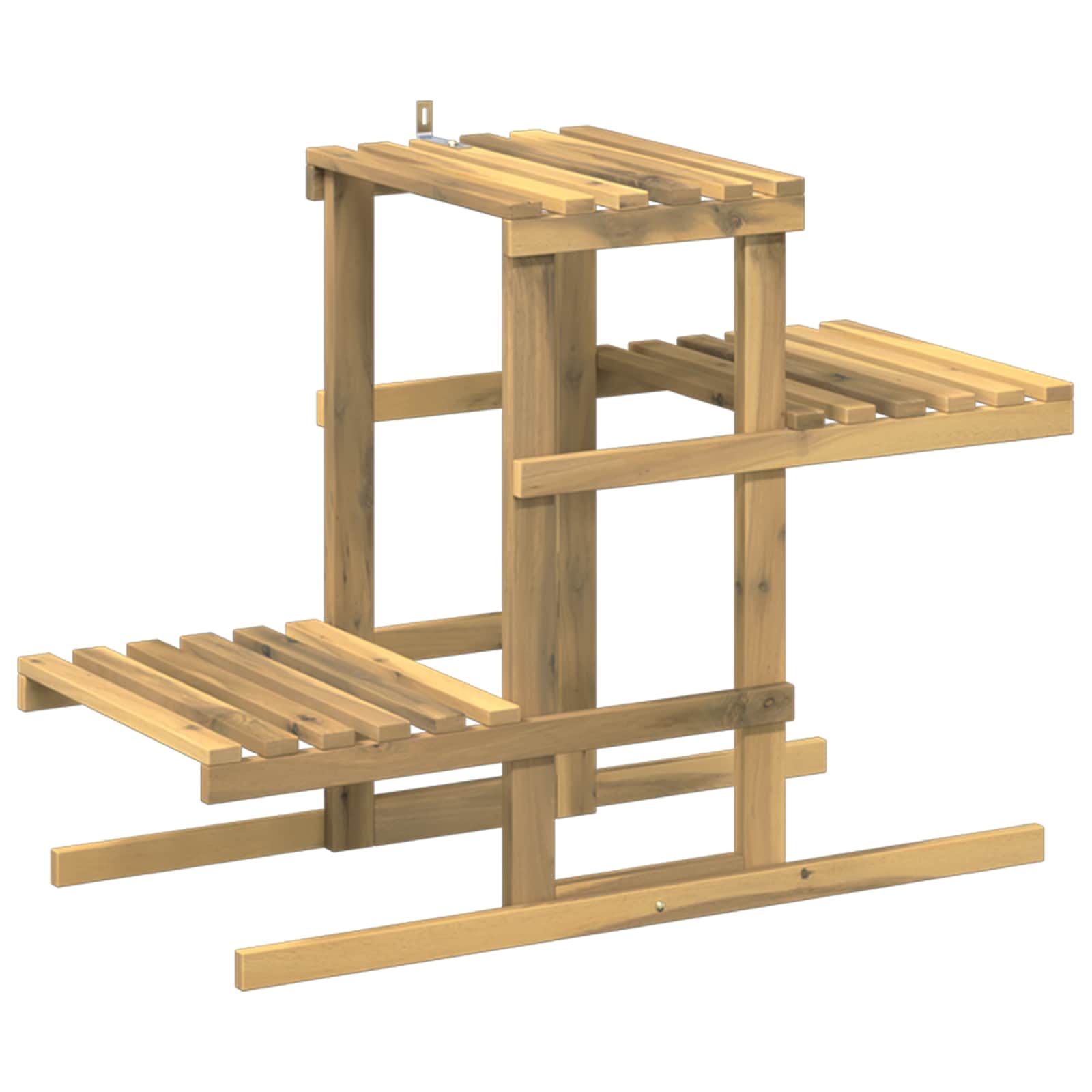 Växtställ Vit 82 x 36 x 60 cm Massivt Akaciaträ