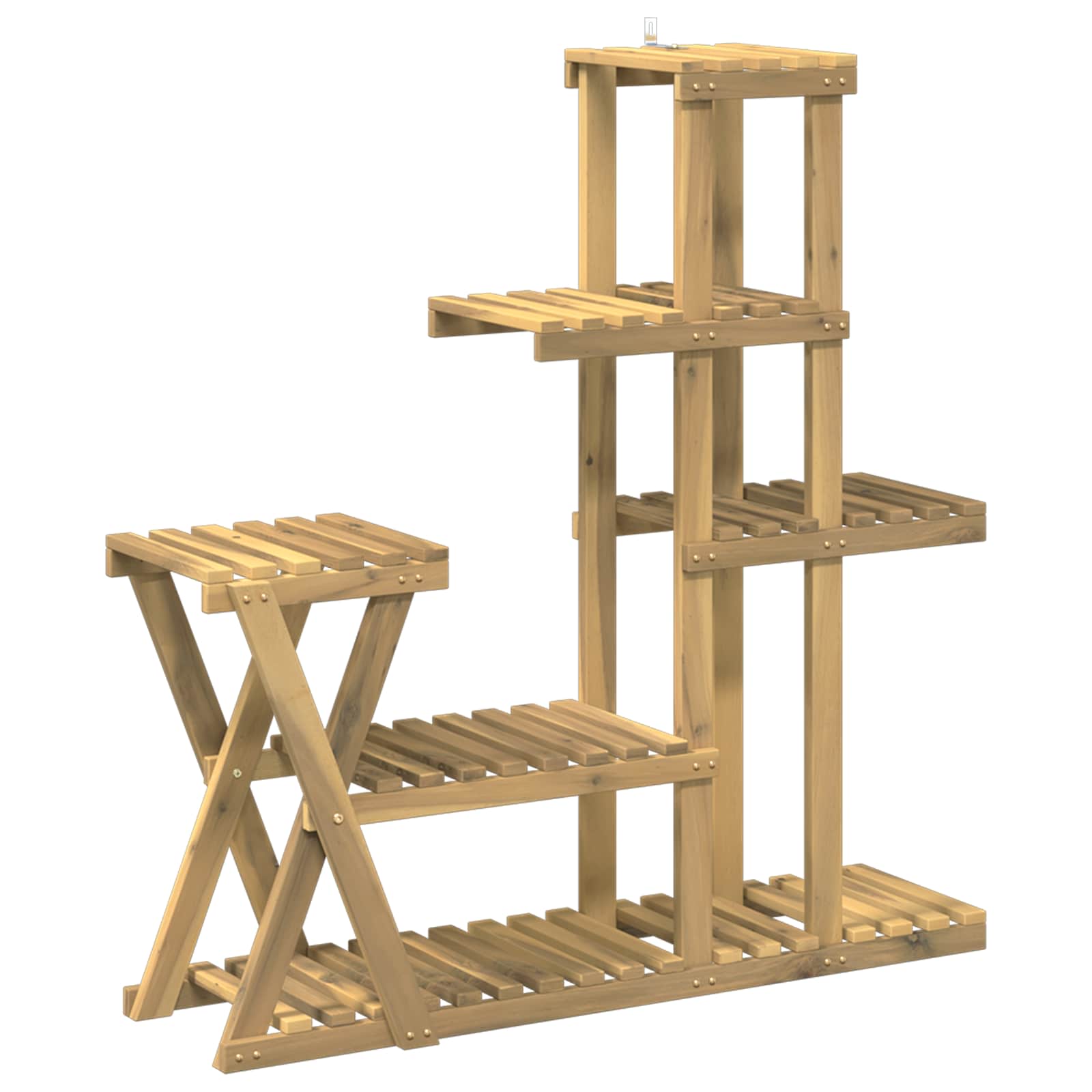 Växtställ Vit 95 x 25 x 101,5 cm Massivt Akaciaträ