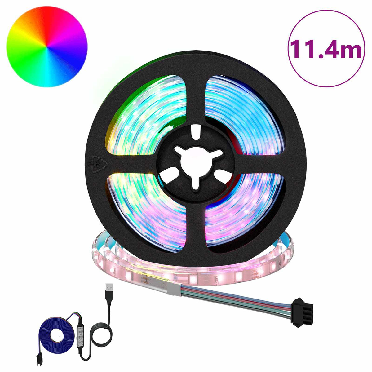 LED Band 12 st Svart och Transparent Koppar och plast