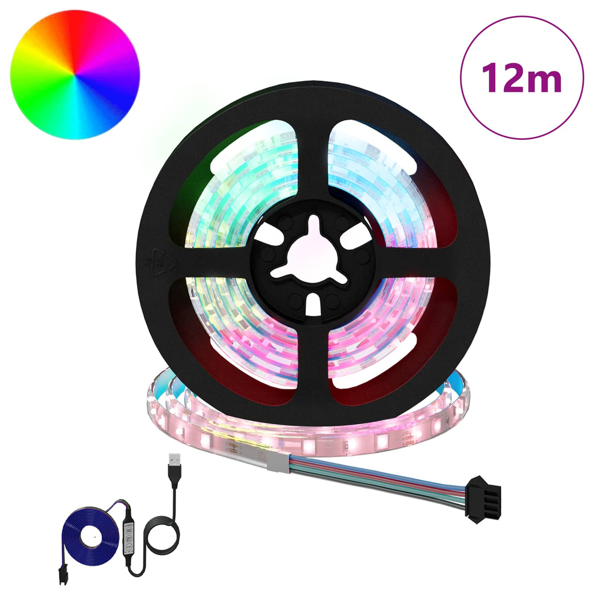 LED Band 12 st Svart och Transparent Koppar och plast