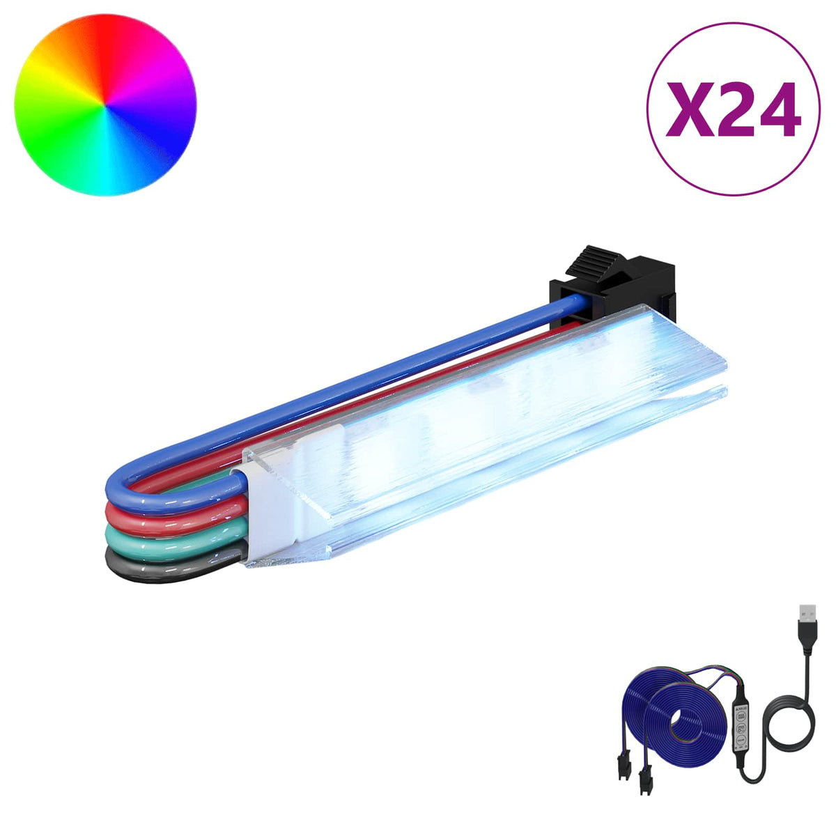 LED Band 12 st Svart och multicolor Koppar och plast