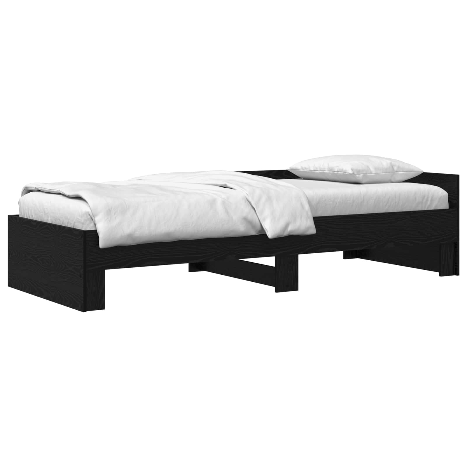 Sängram med huvudgavel Svart ek 80 x 200 cm Konstruerat trä