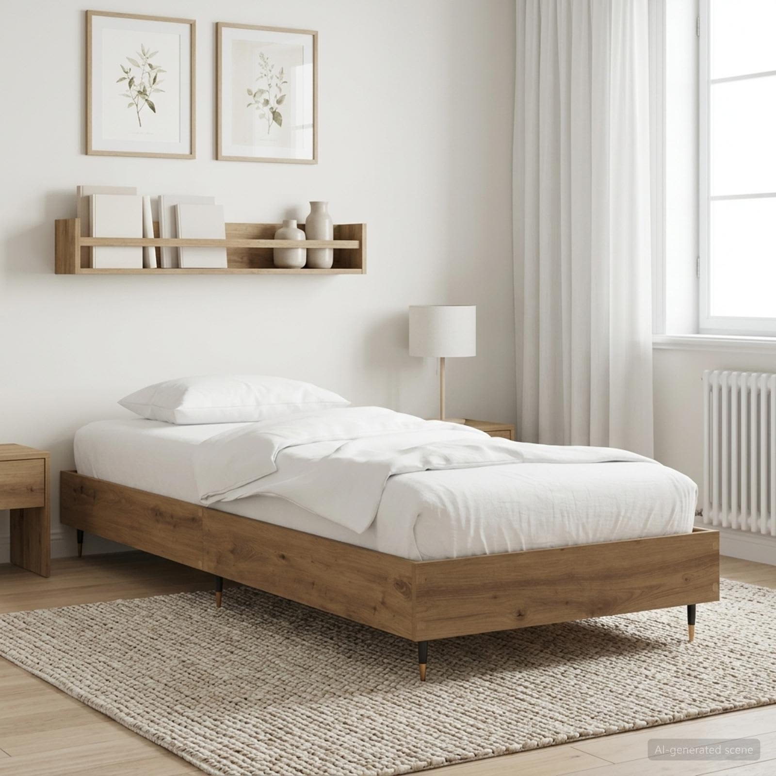 Sängram Artisan-ek 80 x 200 cm Konstruerat trä