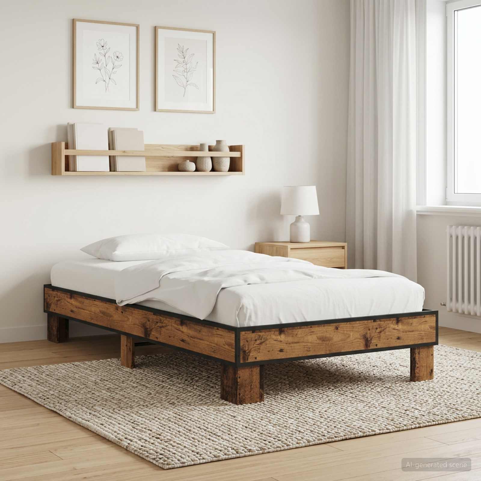 Sängram Gammalt trä 80 x 200 cm Konstruerat trä