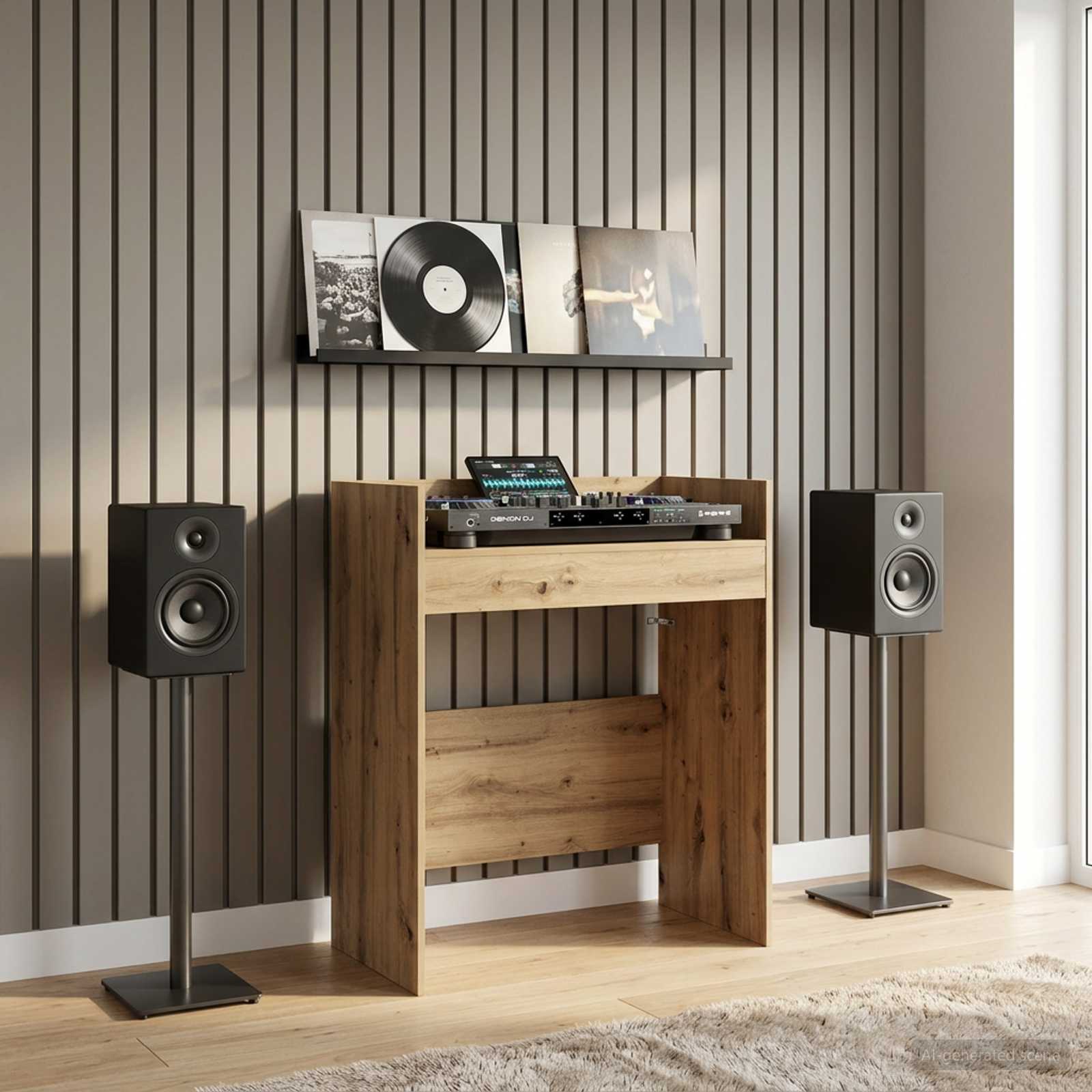 DJ-bord Artisan-ek 102 x 45 x 102 cm Konstruerat trä