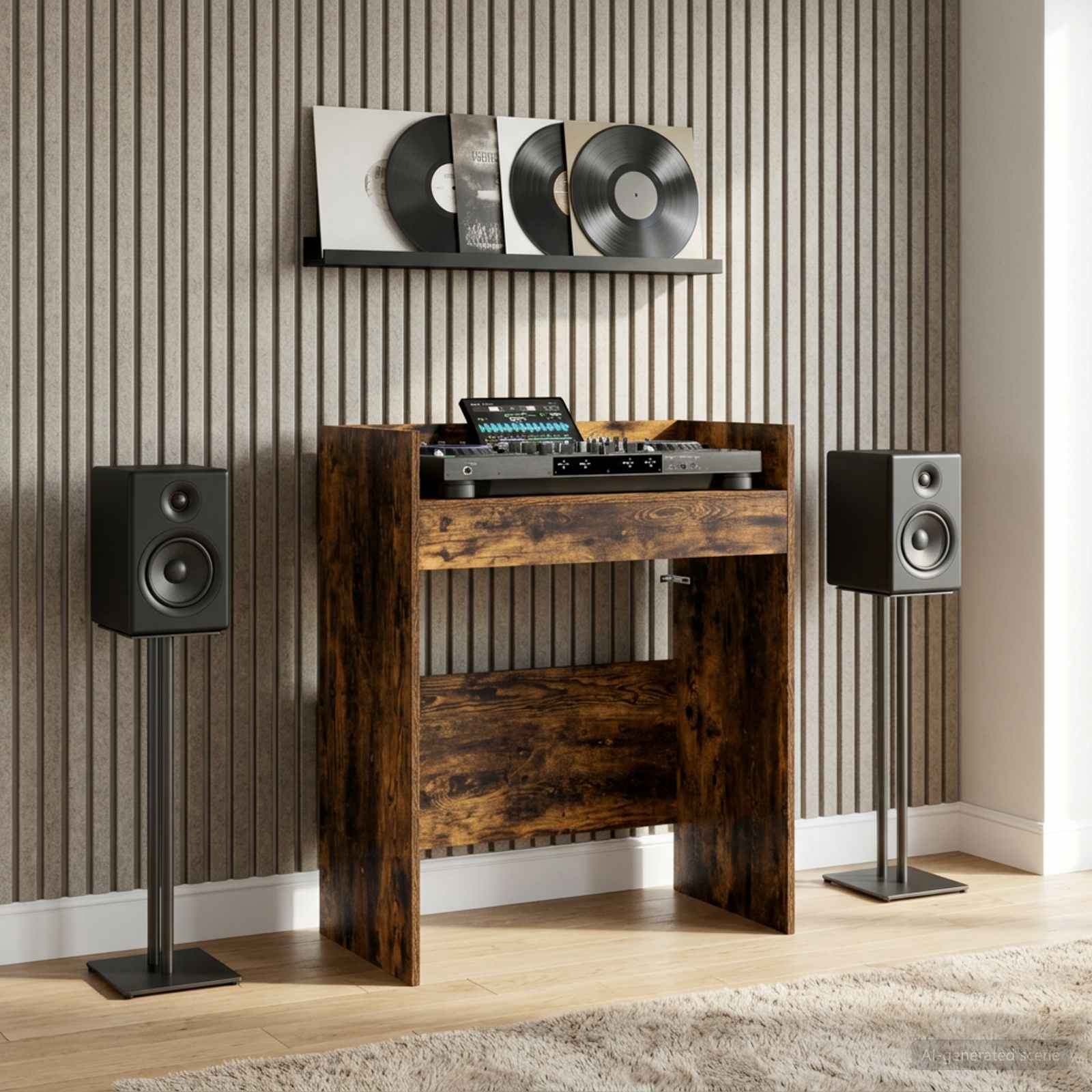 DJ-bord Rökt ek 82 x 45 x 102 cm Konstruerat trä