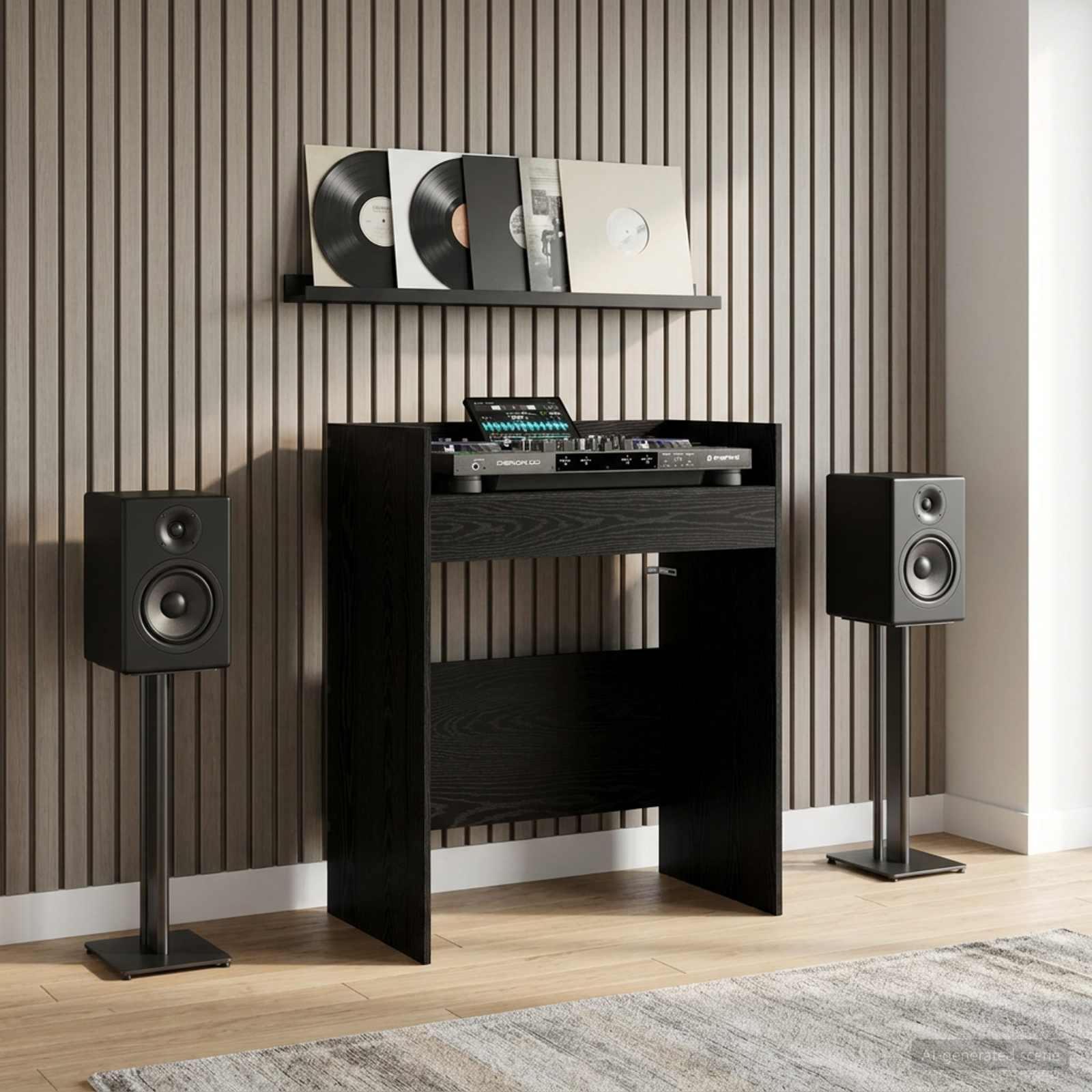 DJ-bord Svart ek 62 x 45 x 102 cm Konstruerat trä