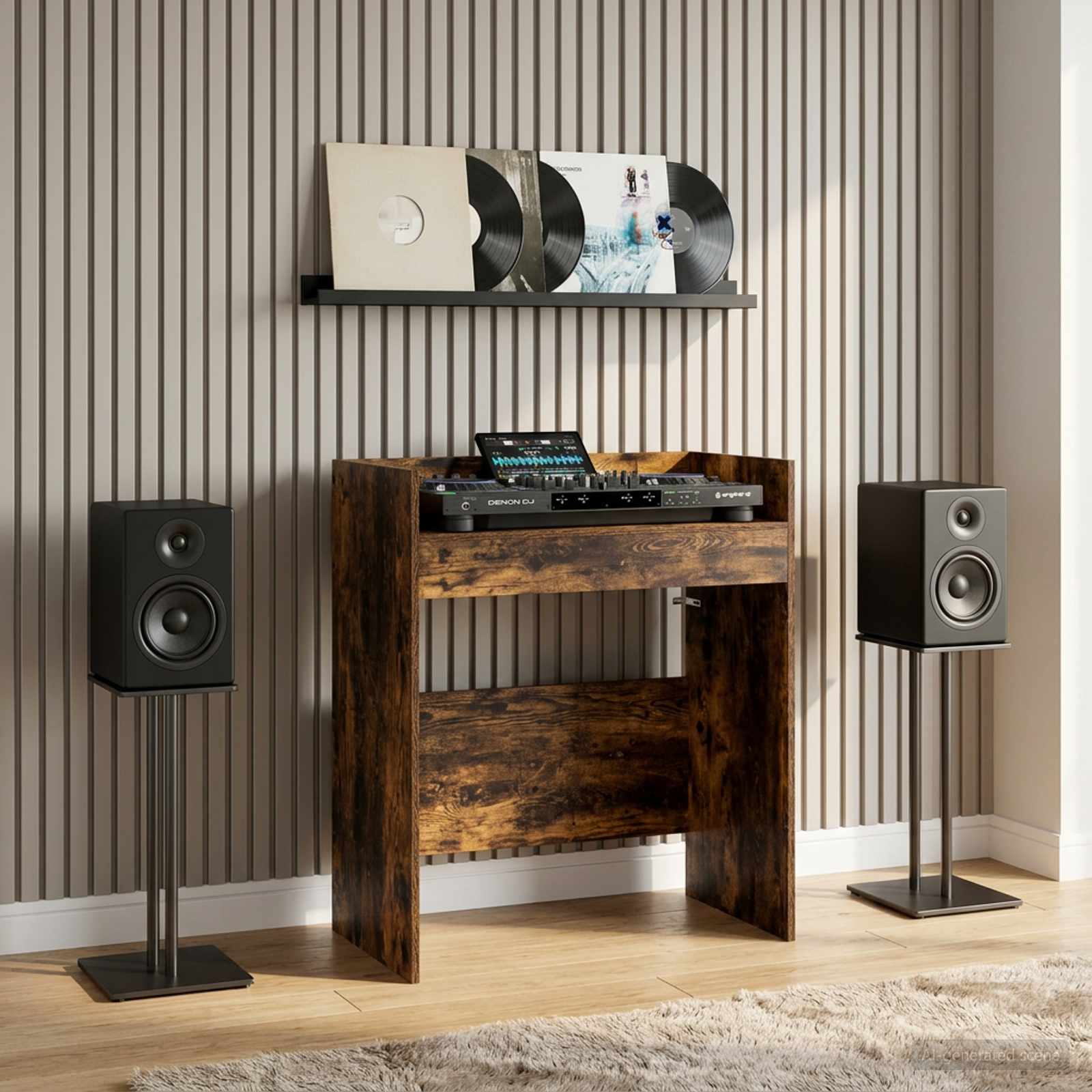 DJ-bord Rökt ek 62 x 45 x 102 cm Konstruerat trä