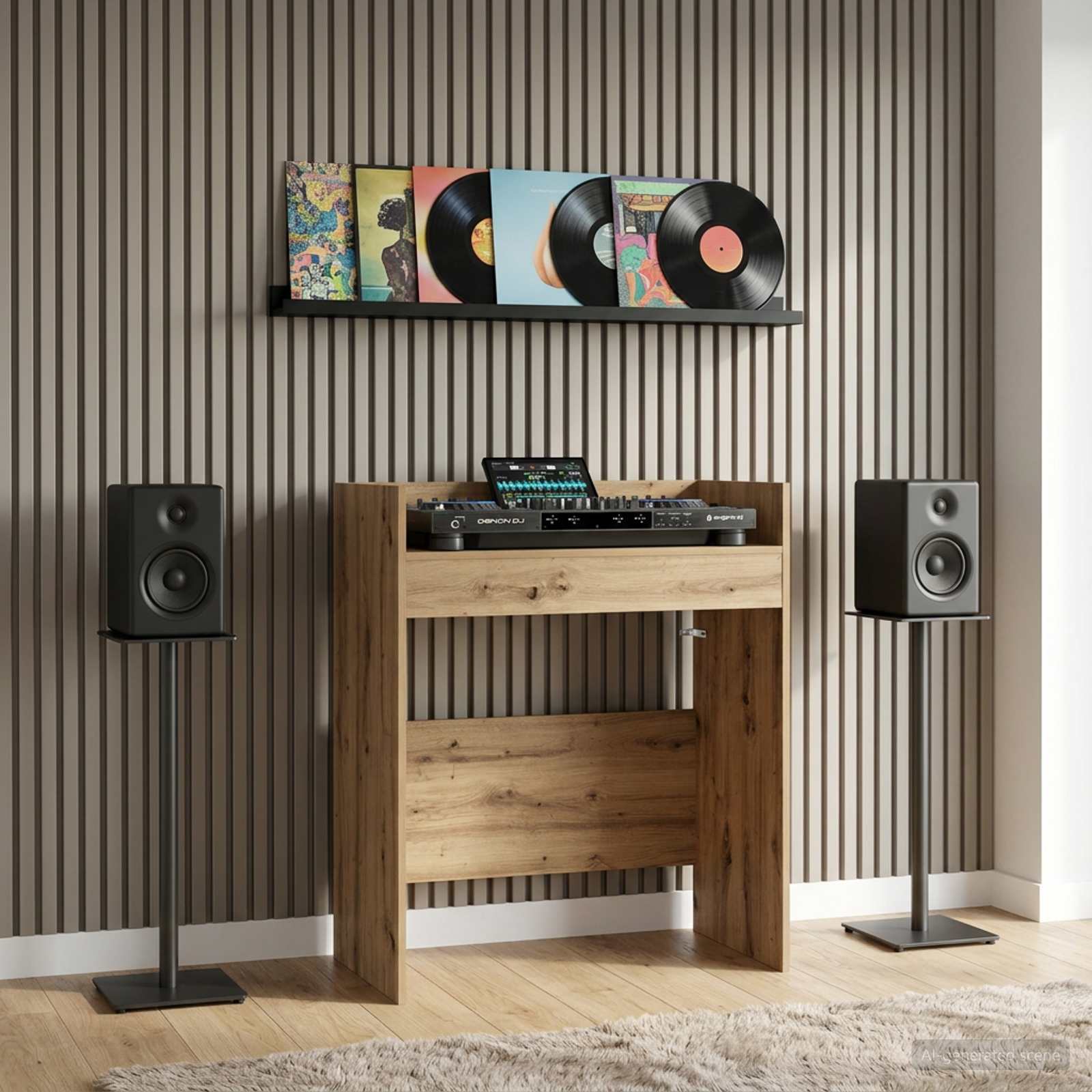 DJ-bord Artisan-ek 62 x 45 x 102 cm Konstruerat trä