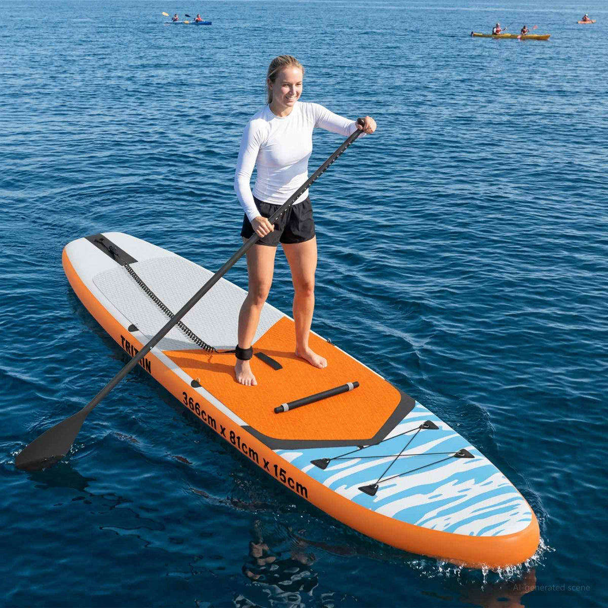 SUP-bräda med sits 2-i-1 TRITON 366 x 81 x 15 cm Blå