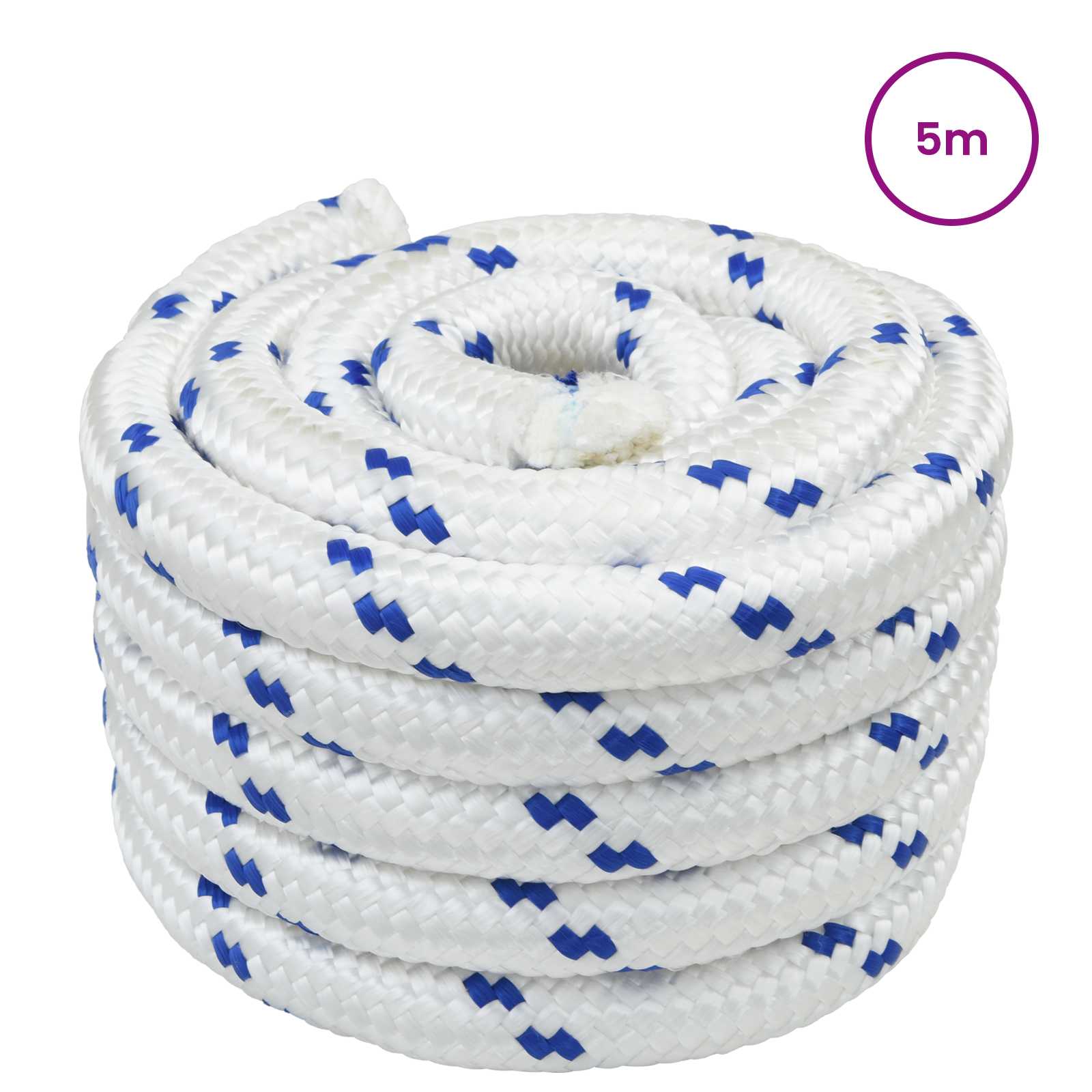Båtsnöre 5 mm 5 m Vit och blå