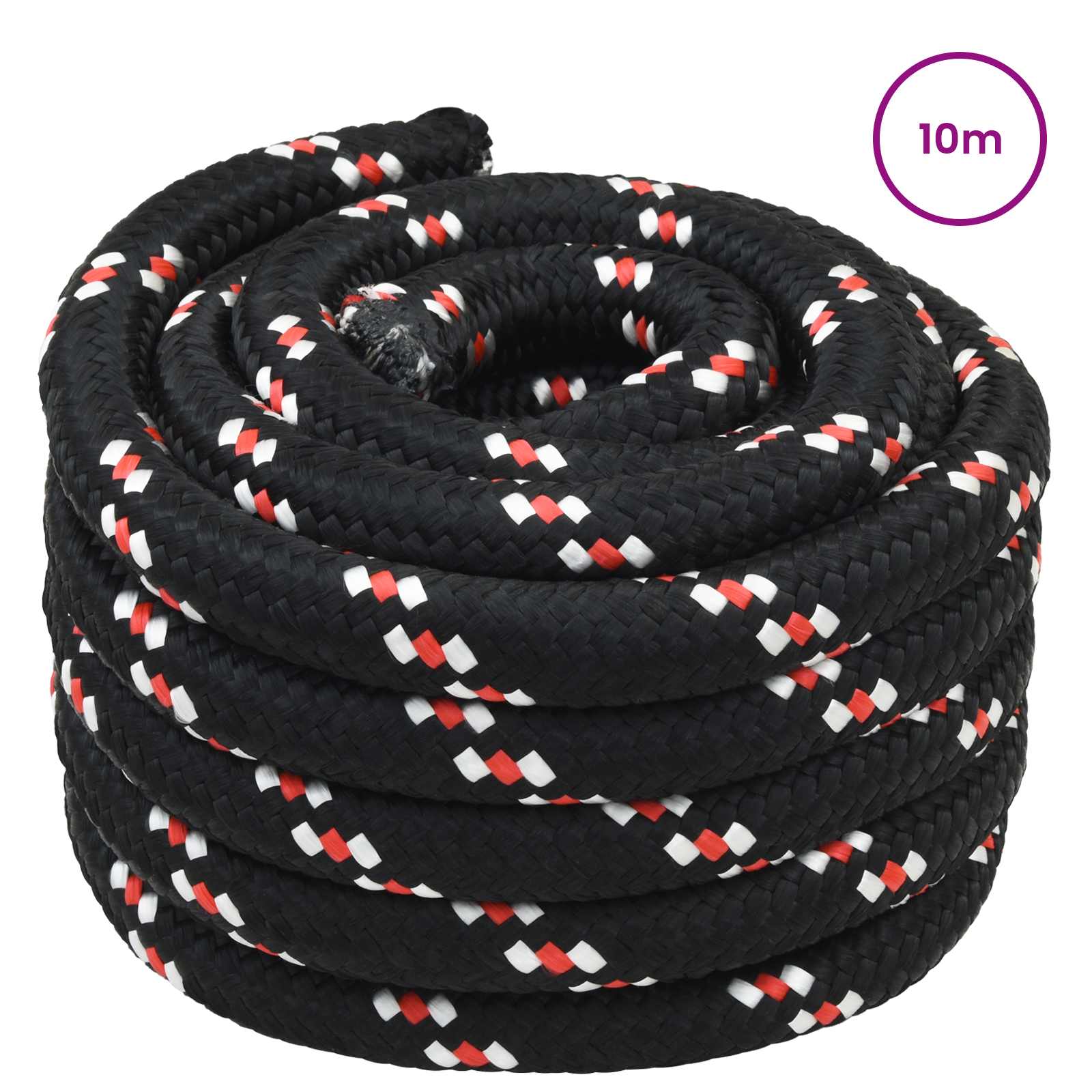 Båtsnöre 6 mm 10 m Svart och Röd