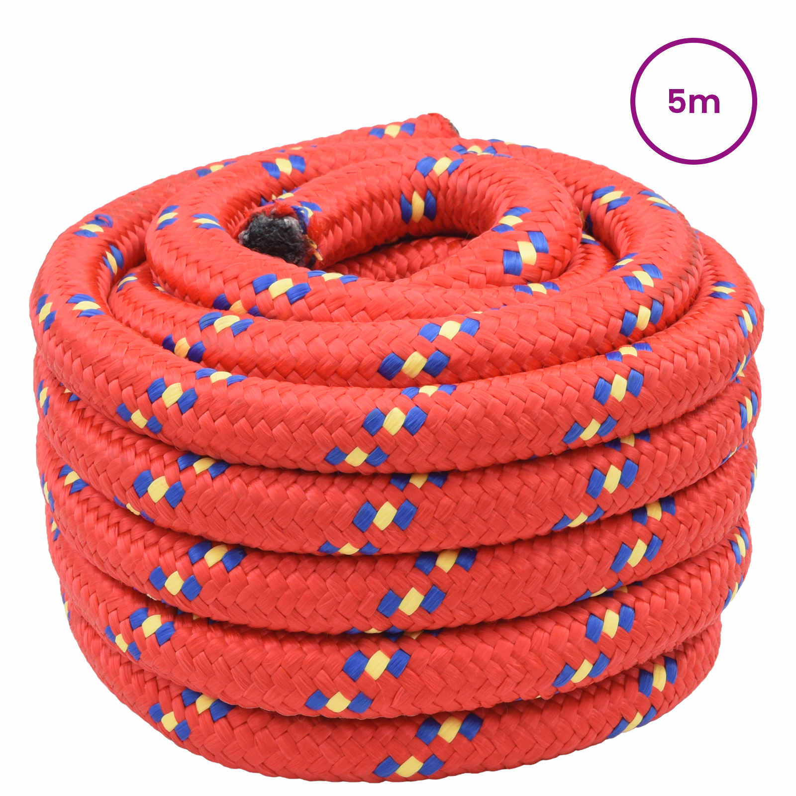 Båtsnöre 6 mm 5 m Röd
