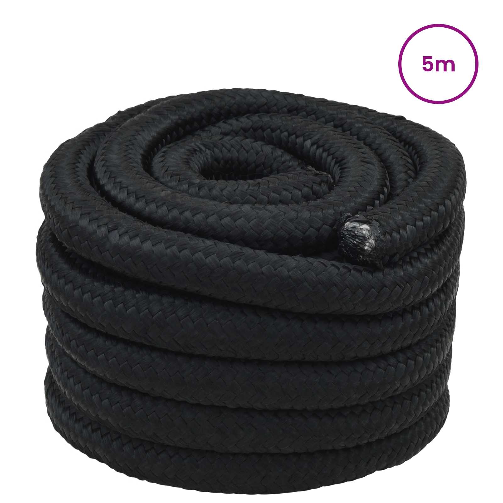 Båtsnöre 6 mm 5 m Svart