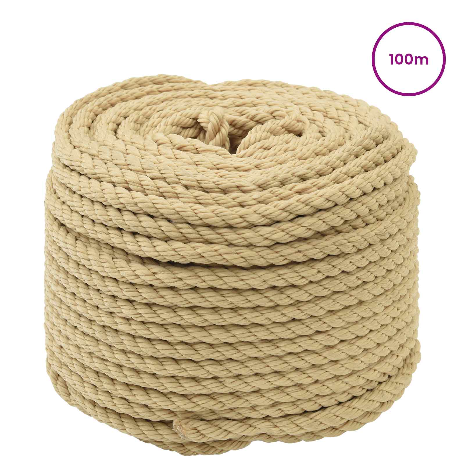 Båtsnöre 8 mm 100 m Naturlig