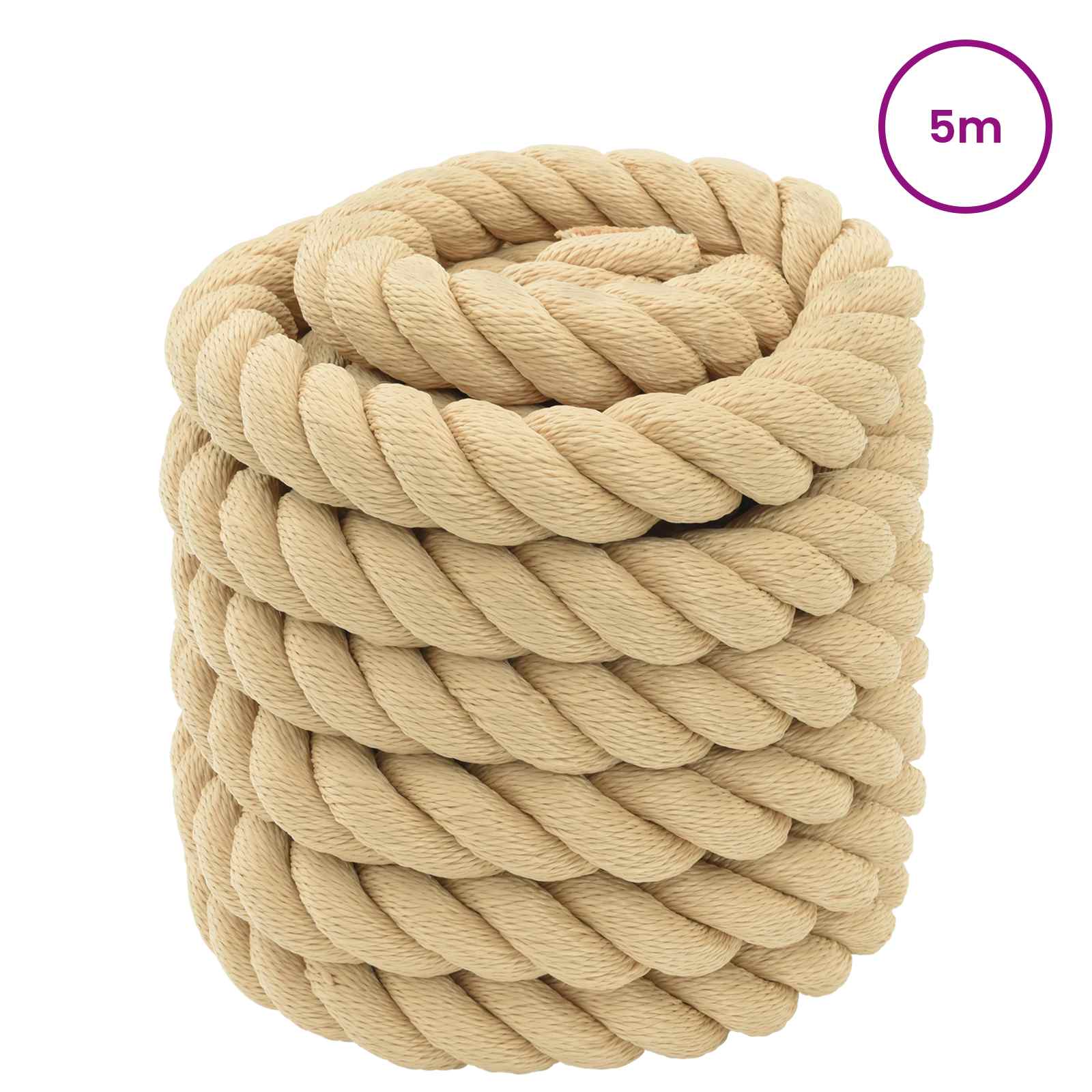 Båtsnöre 6 mm 5 m Naturlig