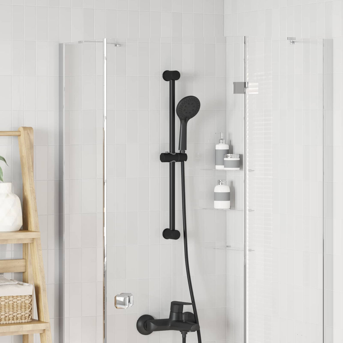 Duschhylla Svart 70 cm Rostfritt stål