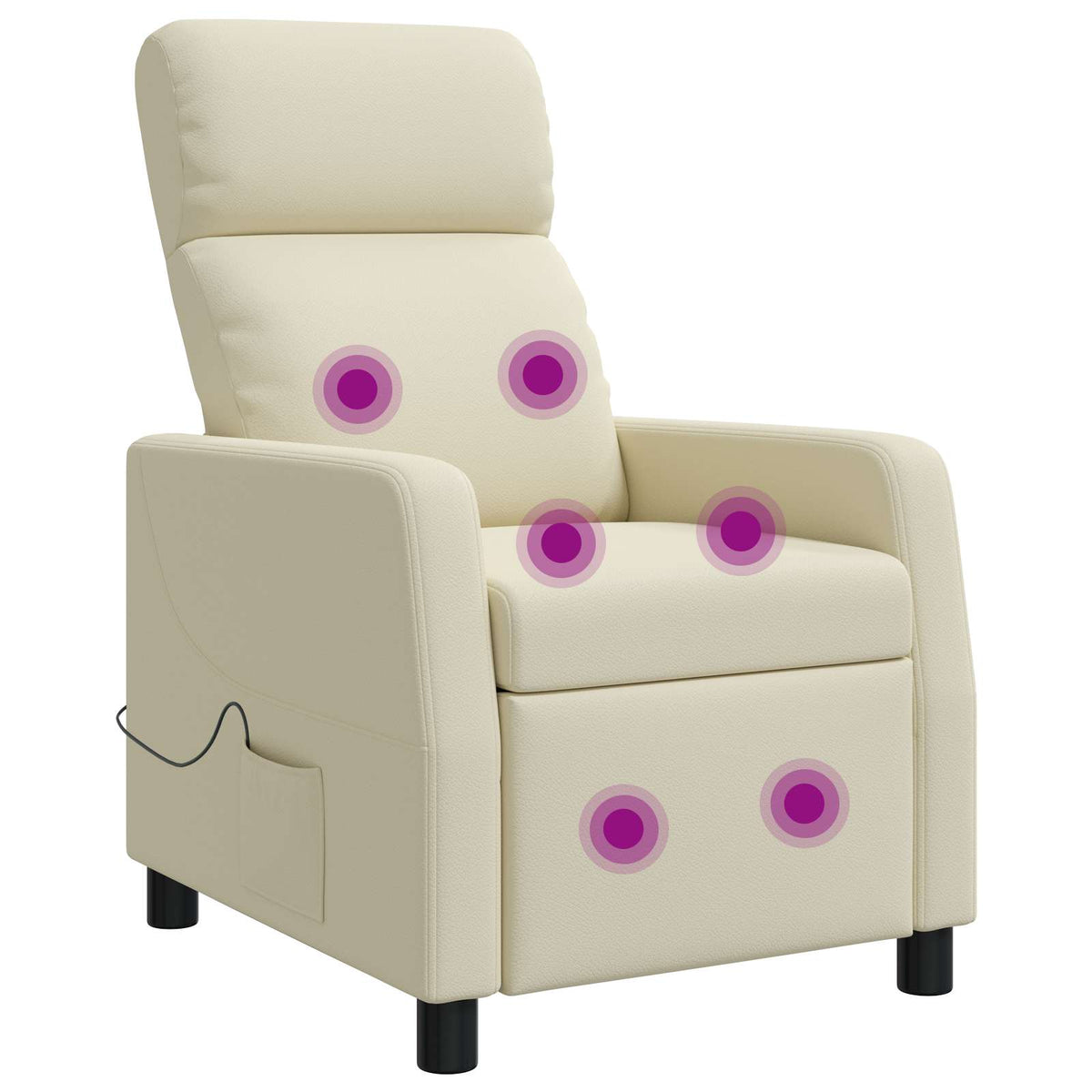 Massagefåtölj Gräddvit Konstläder