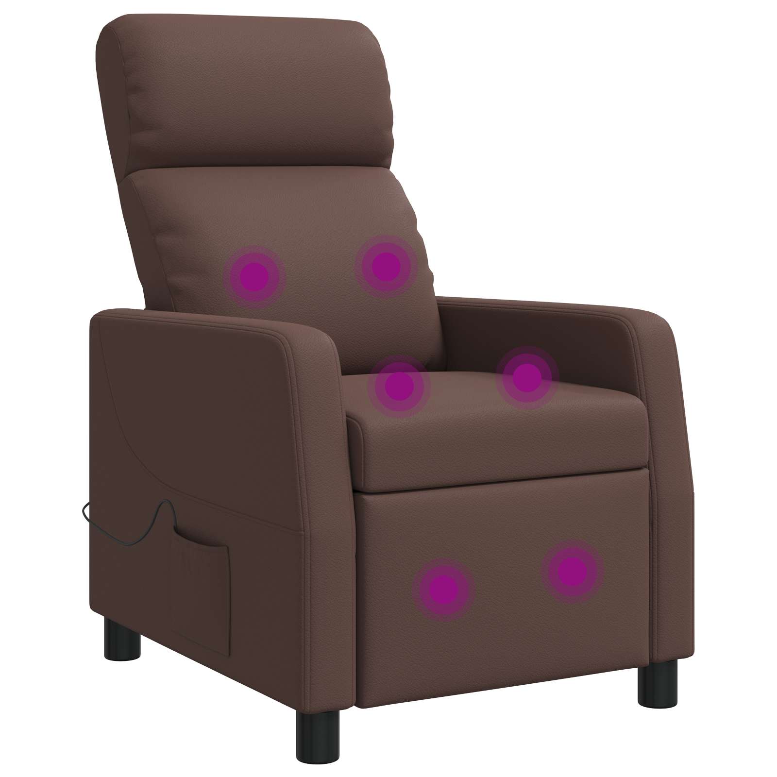 Massagefåtölj Brun Konstläder
