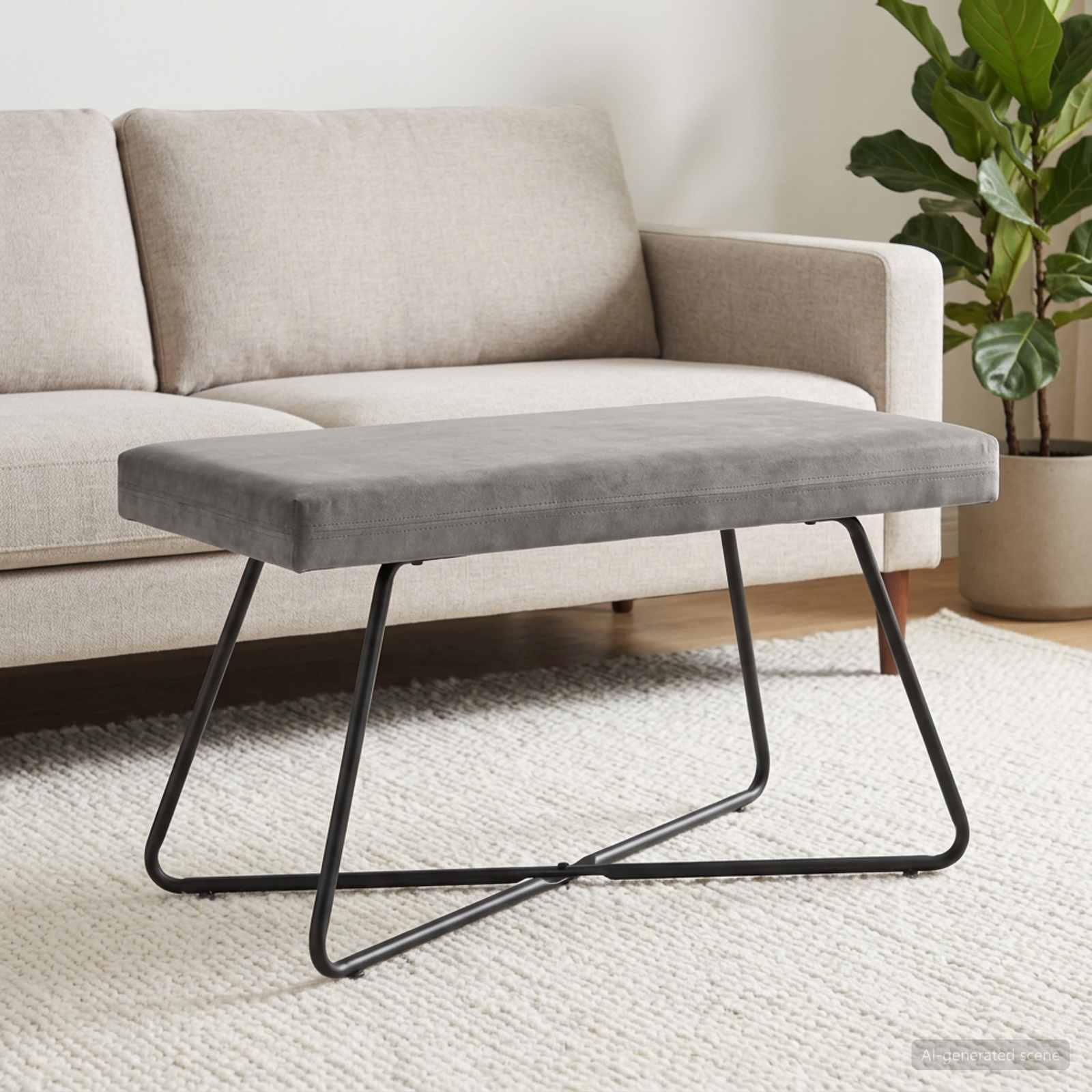 bänk Ljusgrå 80 x 40 x 45 cm Sammet