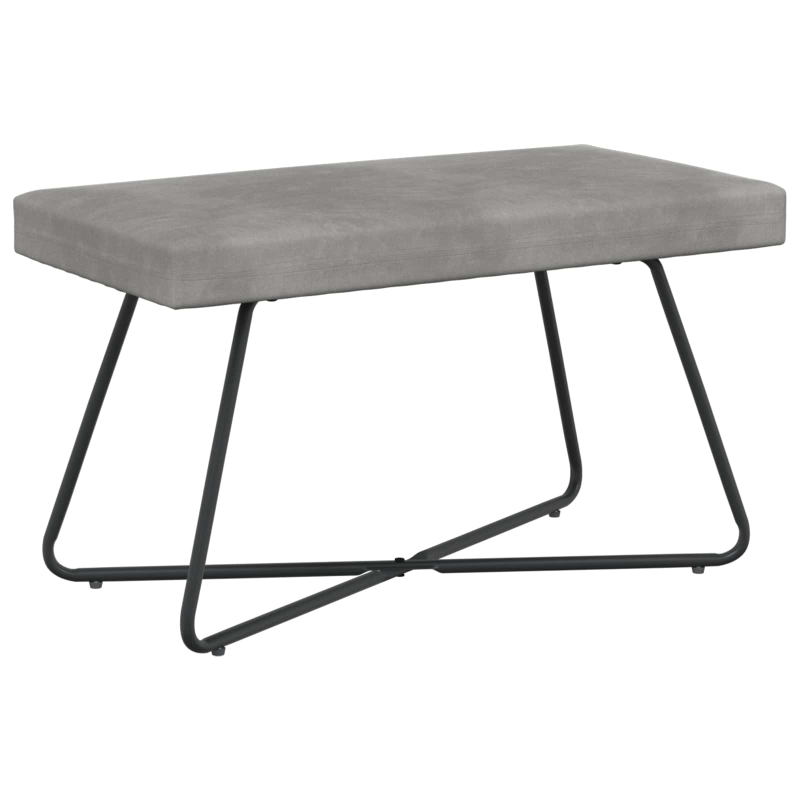 bänk Ljusgrå 80 x 40 x 45 cm Sammet