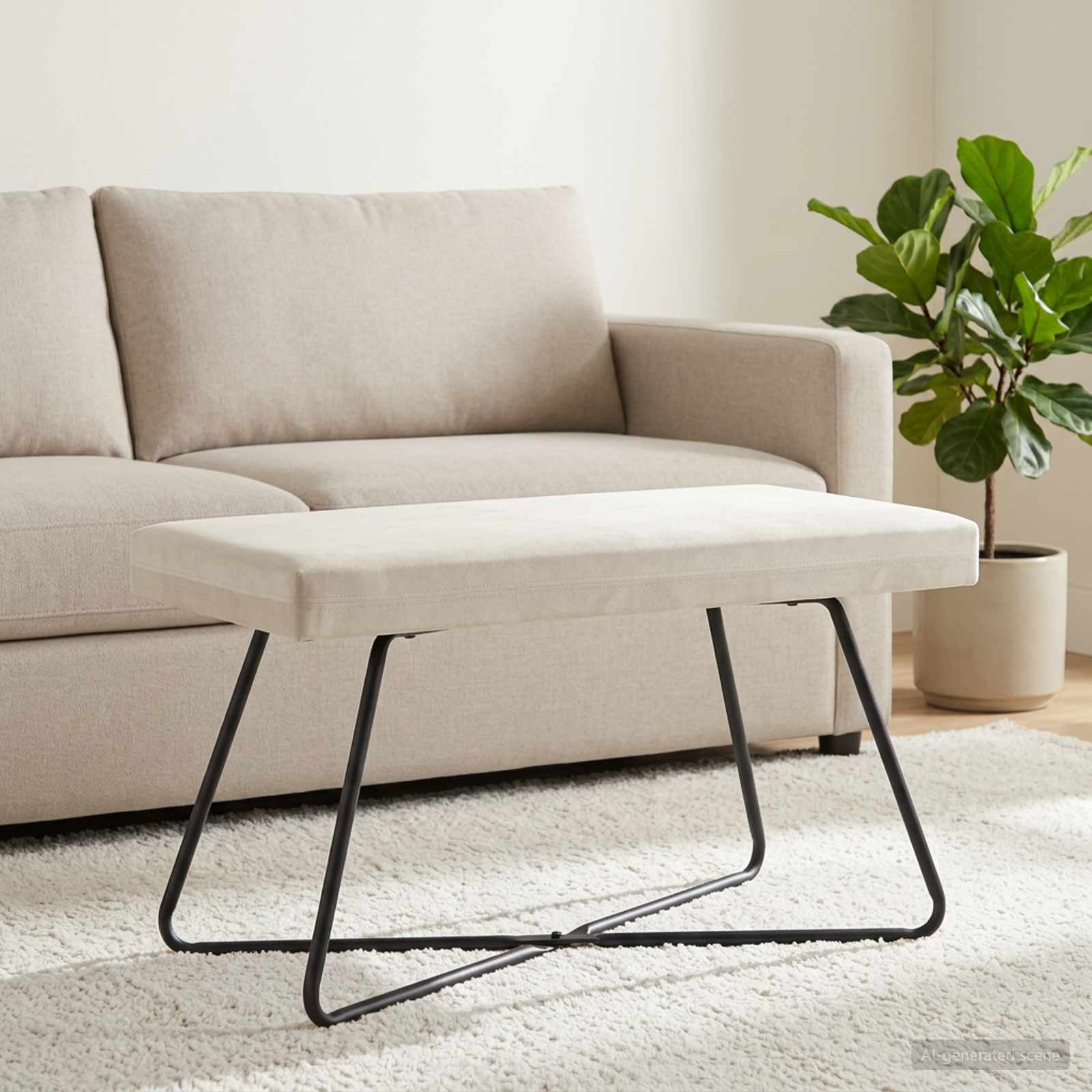 bänk Gräddvit 80 x 40 x 45 cm Sammet