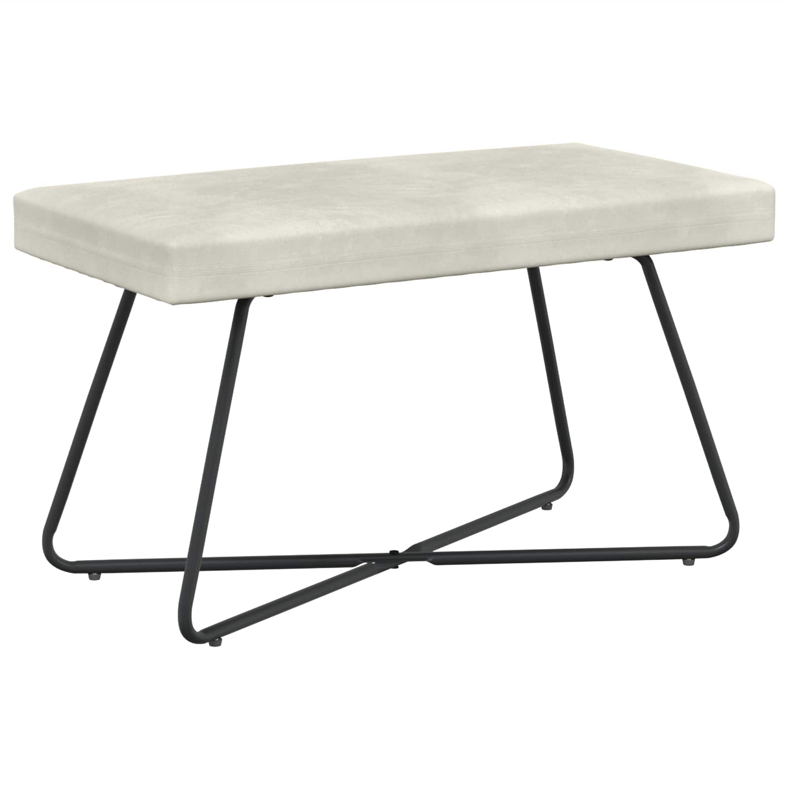 bänk Gräddvit 80 x 40 x 45 cm Sammet