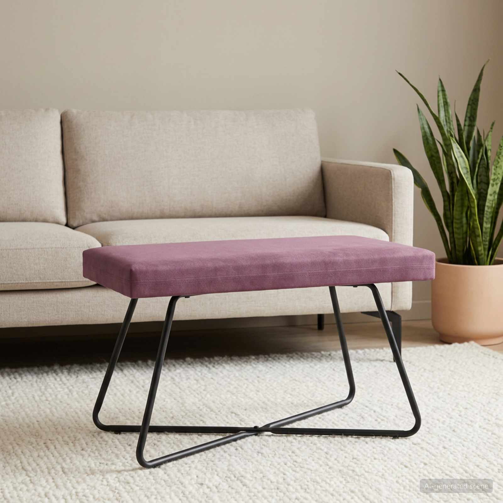 bänk Lila 80 x 40 x 45 cm Sammet