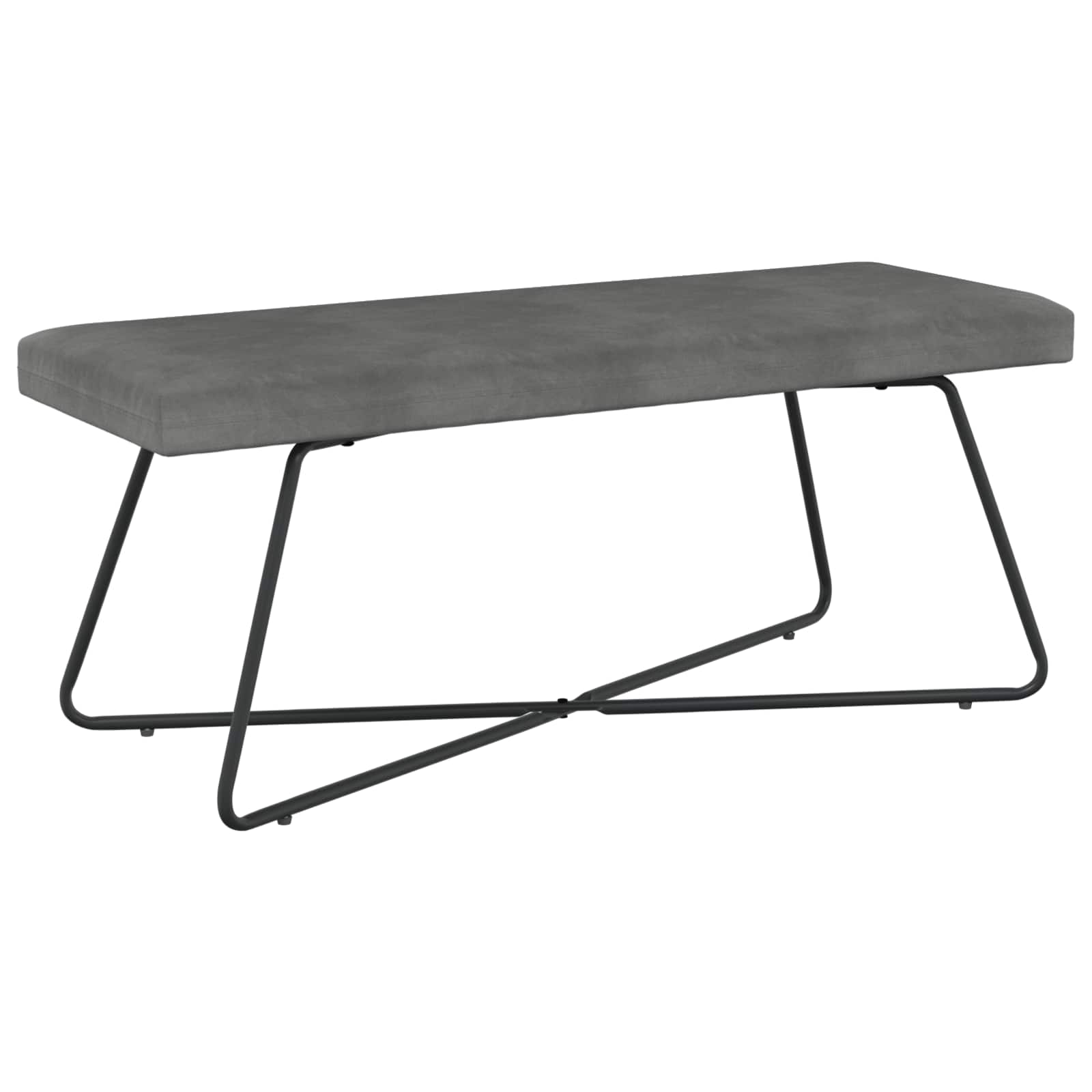bänk Mörkgrå 110 x 40 x 45 cm Sammet
