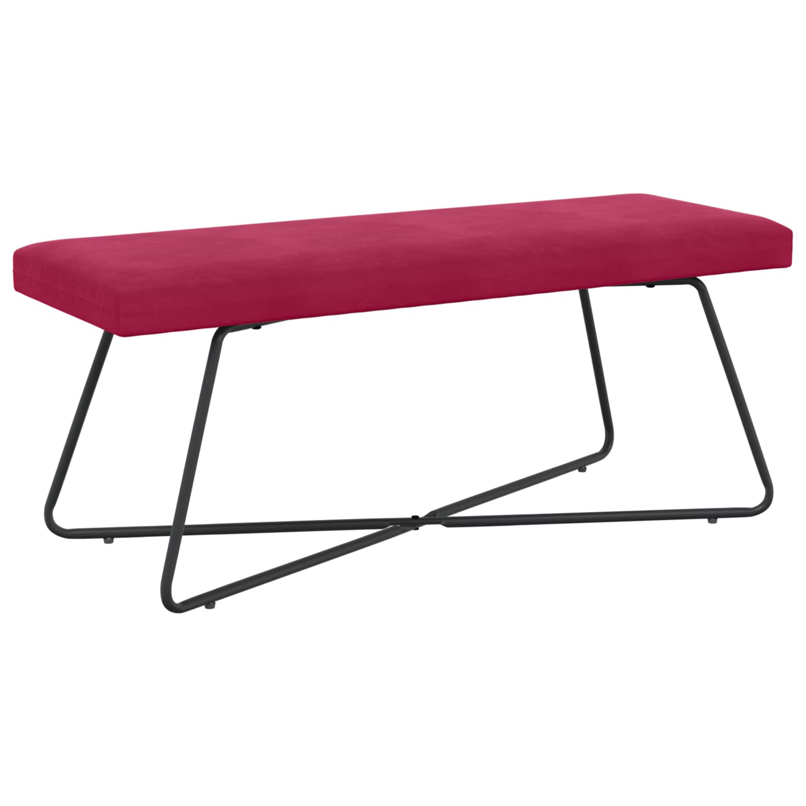 bänk Vinröd 110 x 40 x 45 cm Sammet